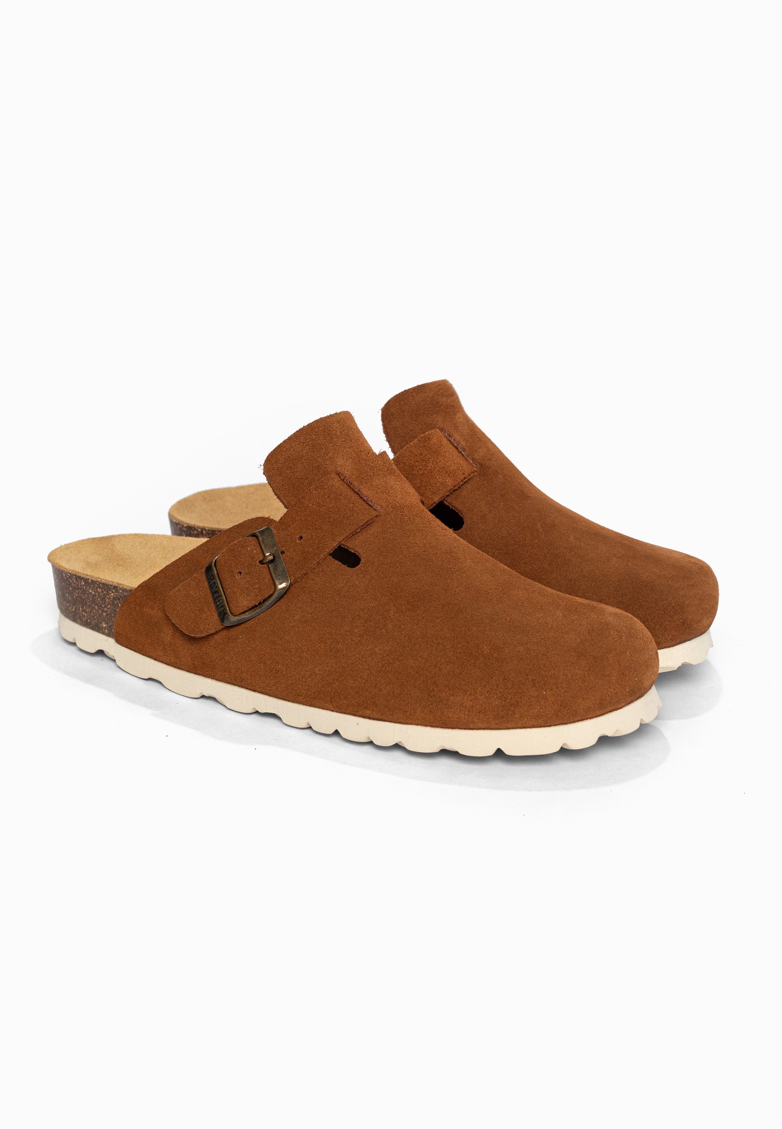 Sabots Milky Camel en Cuir Suédé Bayton pour Homme