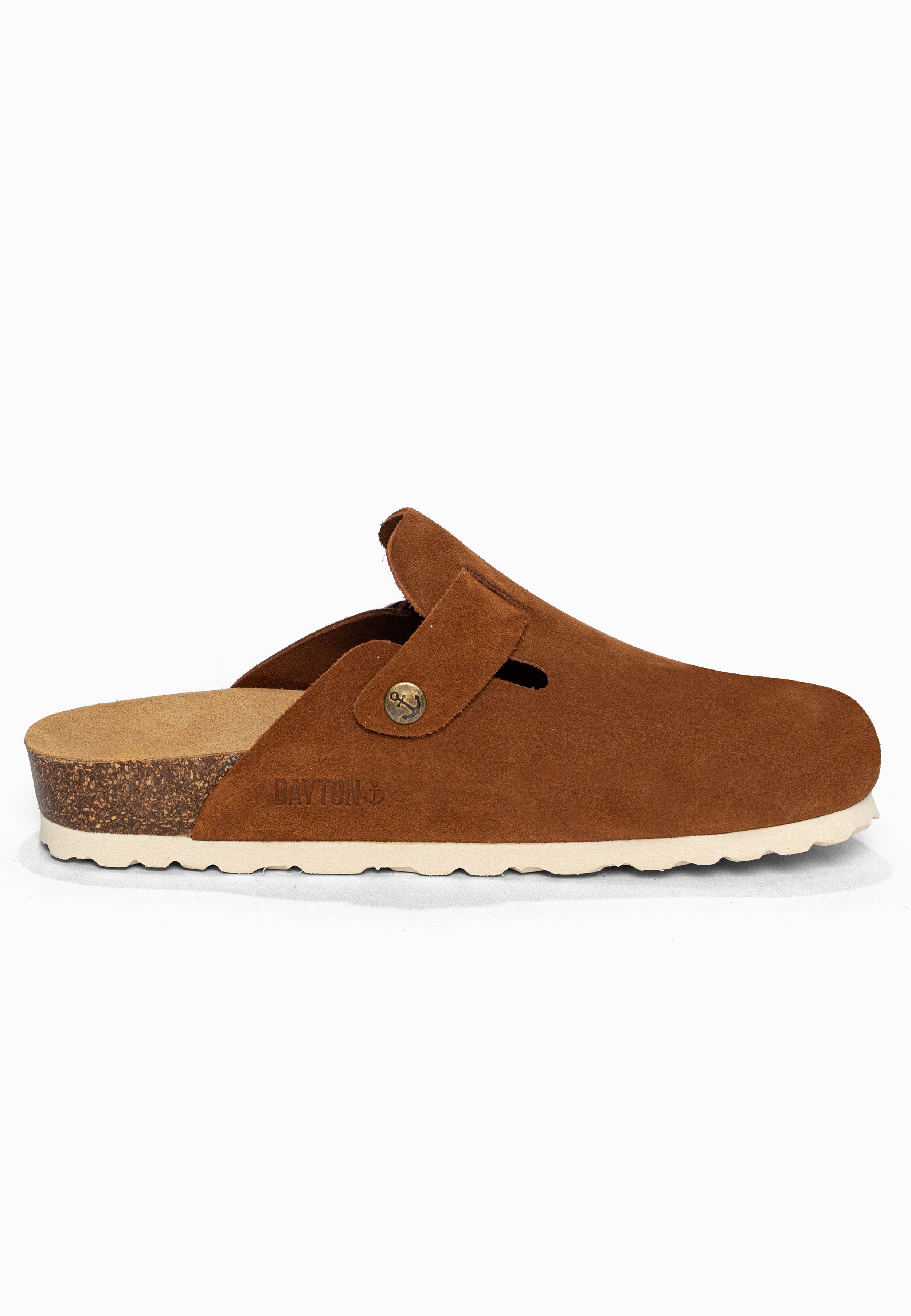 Sabots Milky Camel en Cuir Suédé Bayton pour Homme
