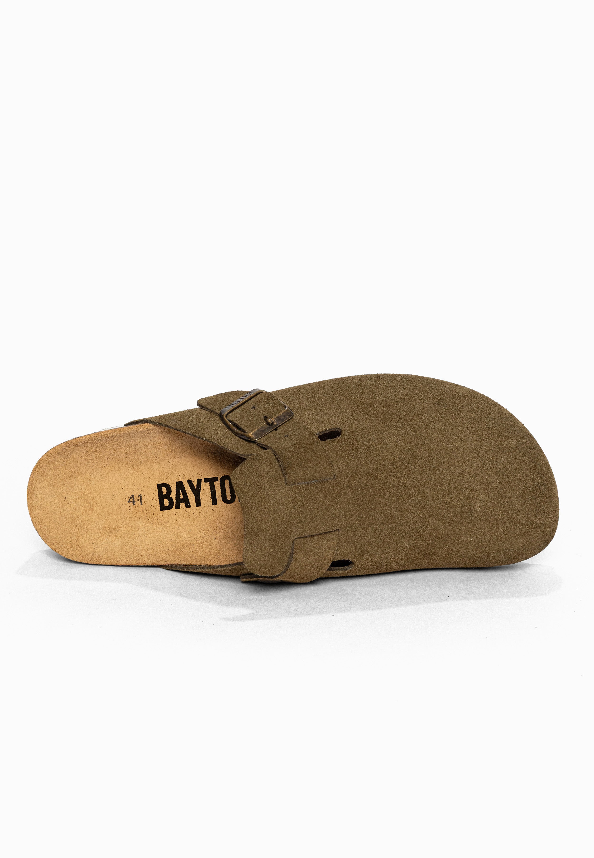 Sabots Milky Kaki en Cuir Suédé Bayton pour Homme