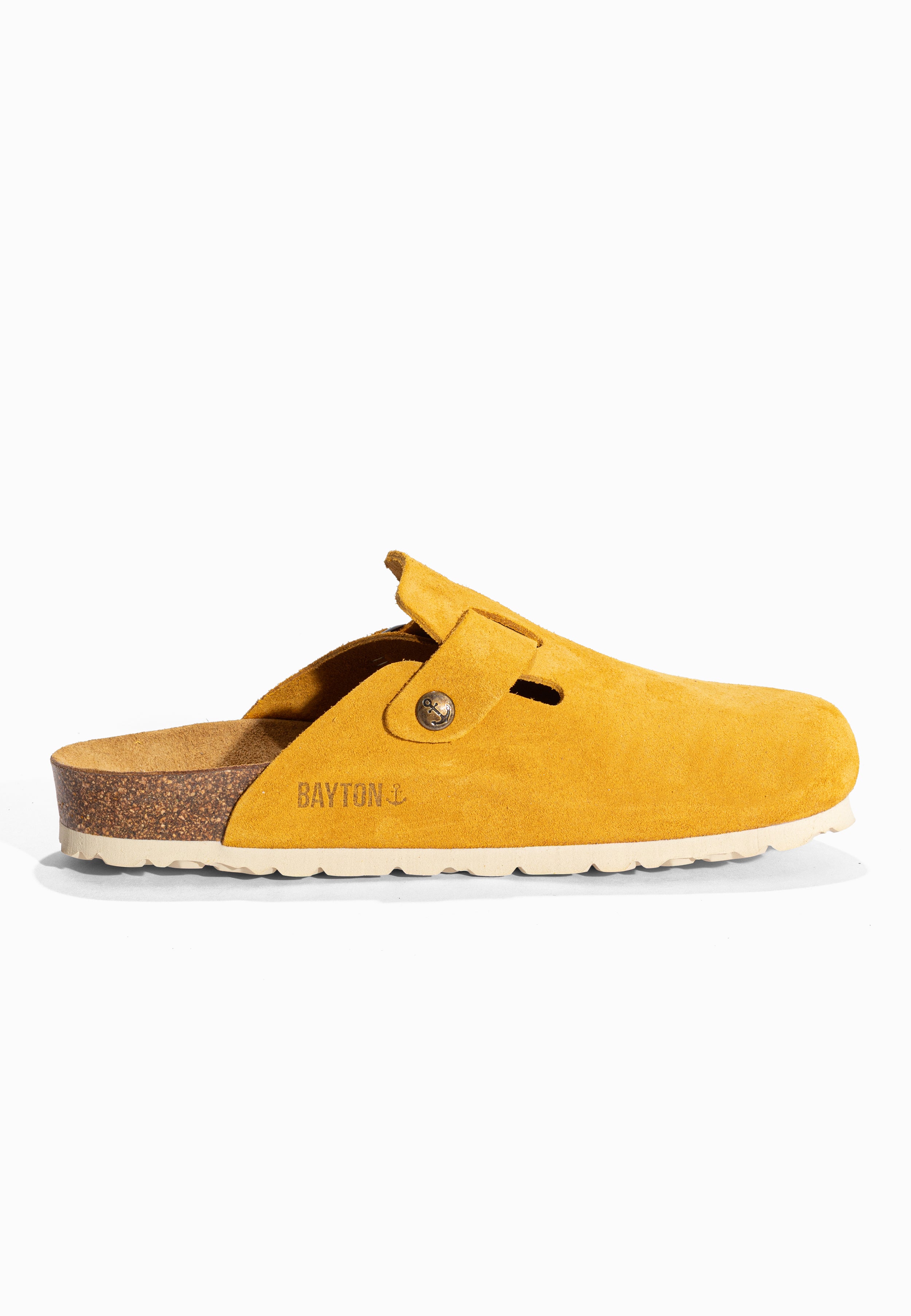 Sabots Milky Moutarde en Cuir Suédé Bayton pour Homme