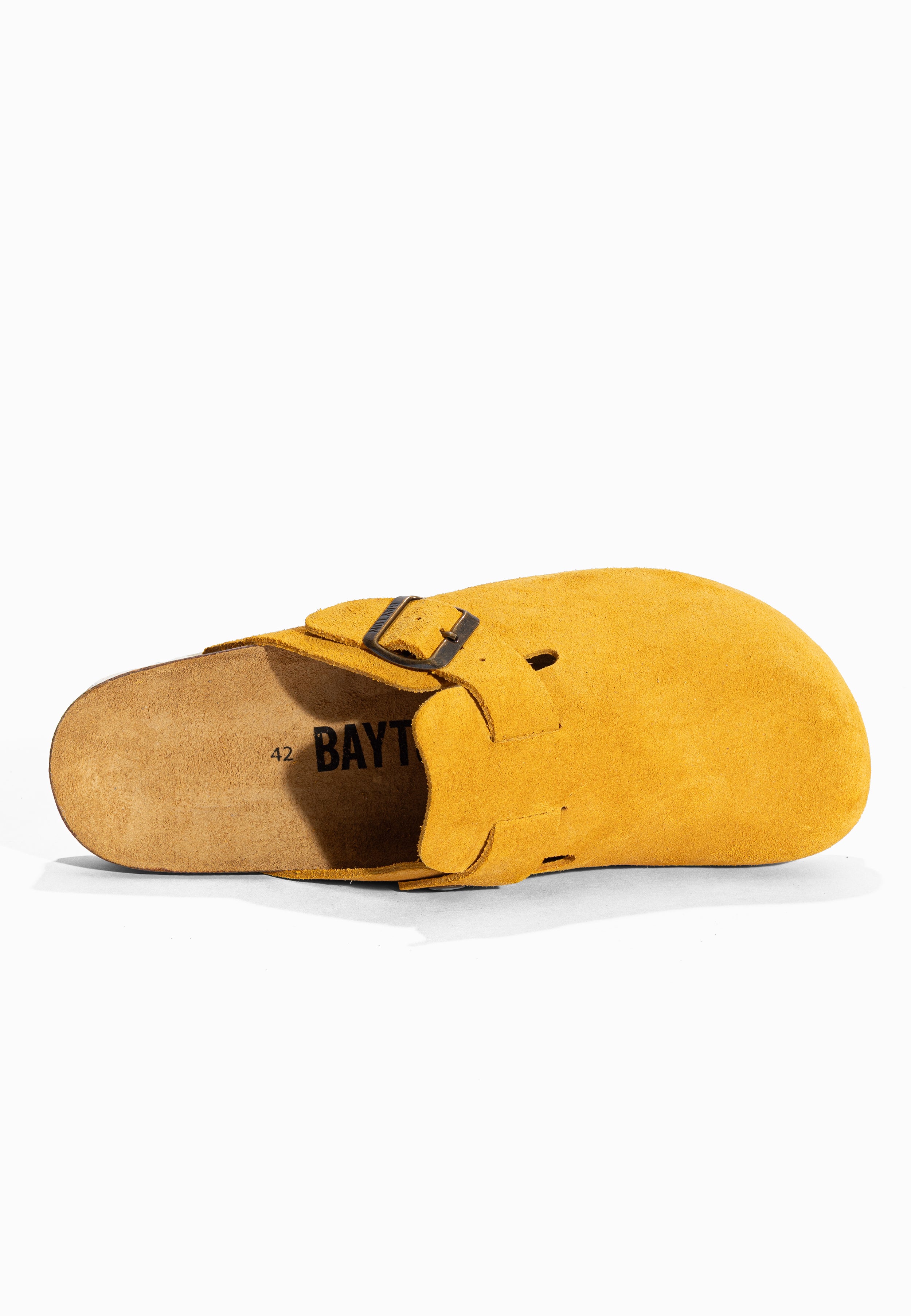 Sabots Milky Moutarde en Cuir Suédé Bayton pour Homme