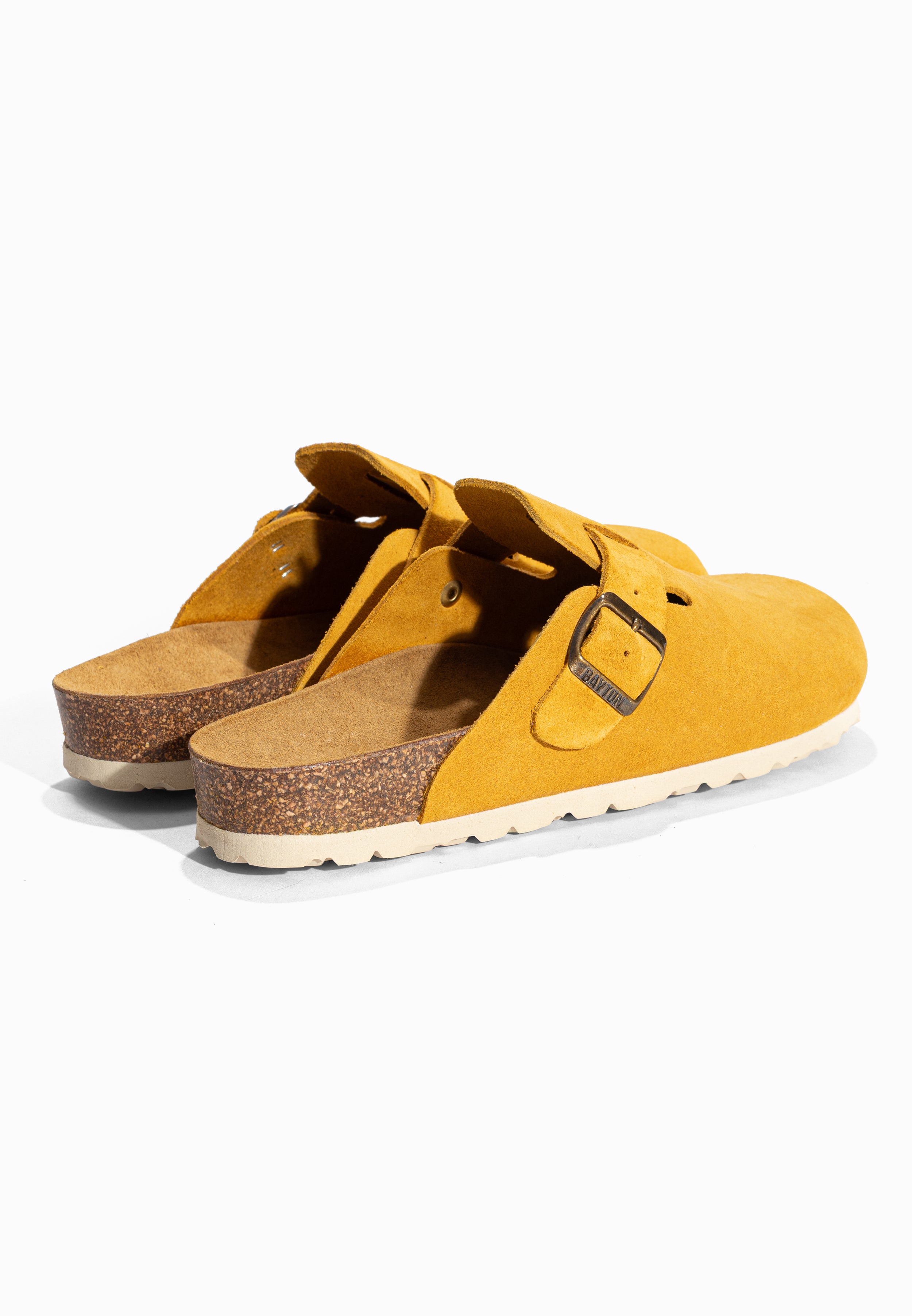 Sabots Milky Moutarde en Cuir Suédé Bayton pour Homme