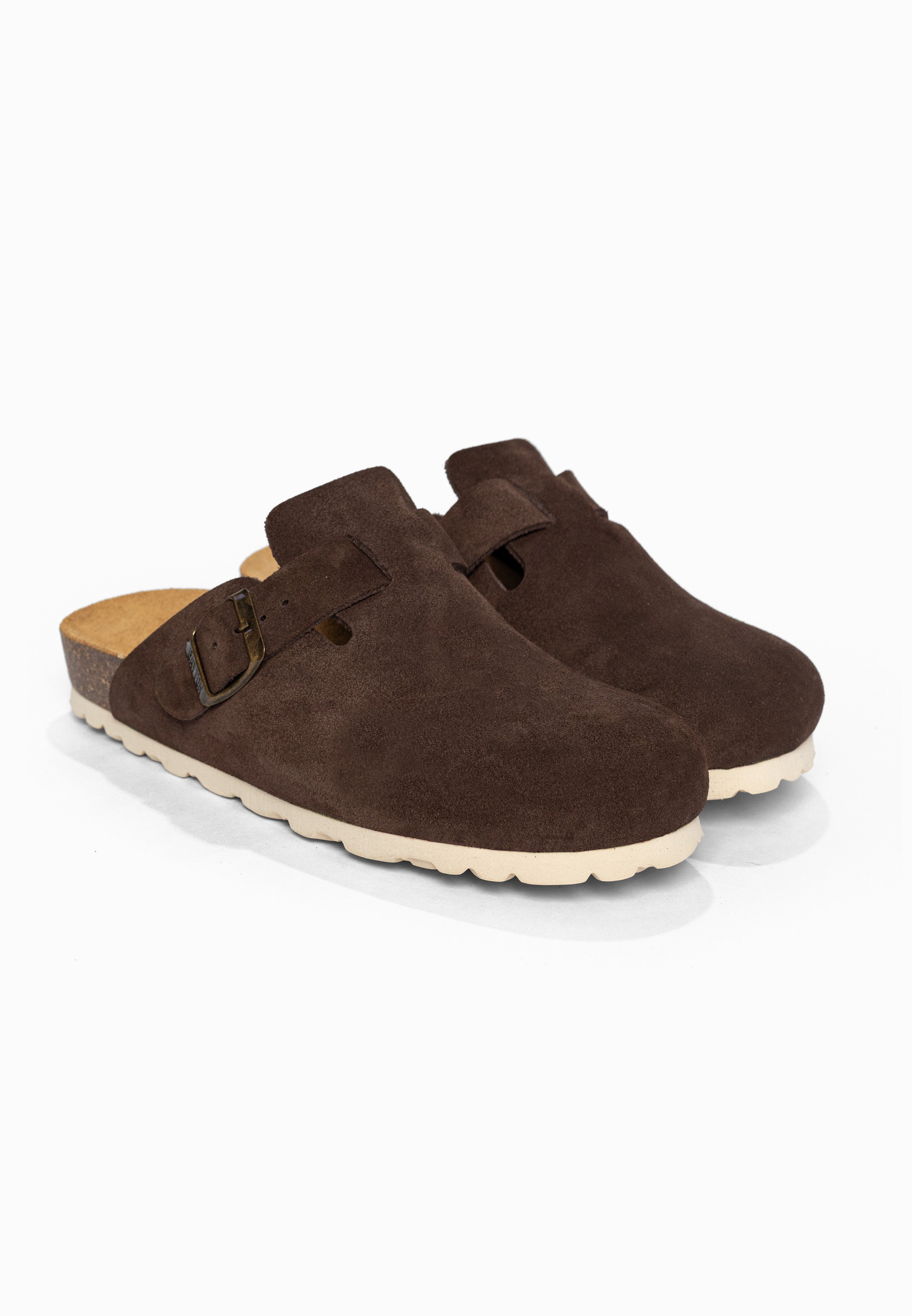 Sabots Milky Marron en Cuir Suédé Bayton pour Homme
