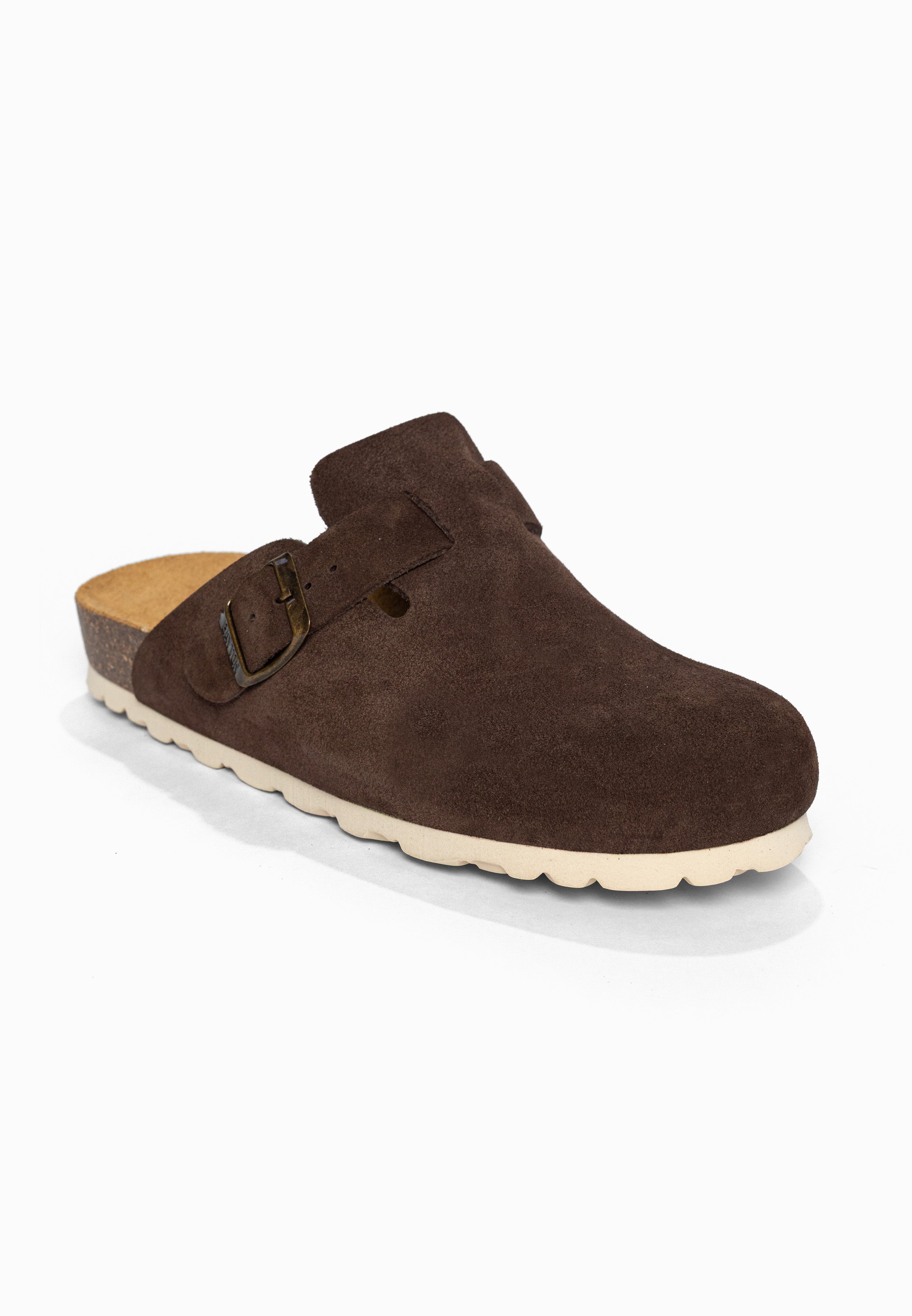 Sabots Milky Marron en Cuir Suédé Bayton pour Homme