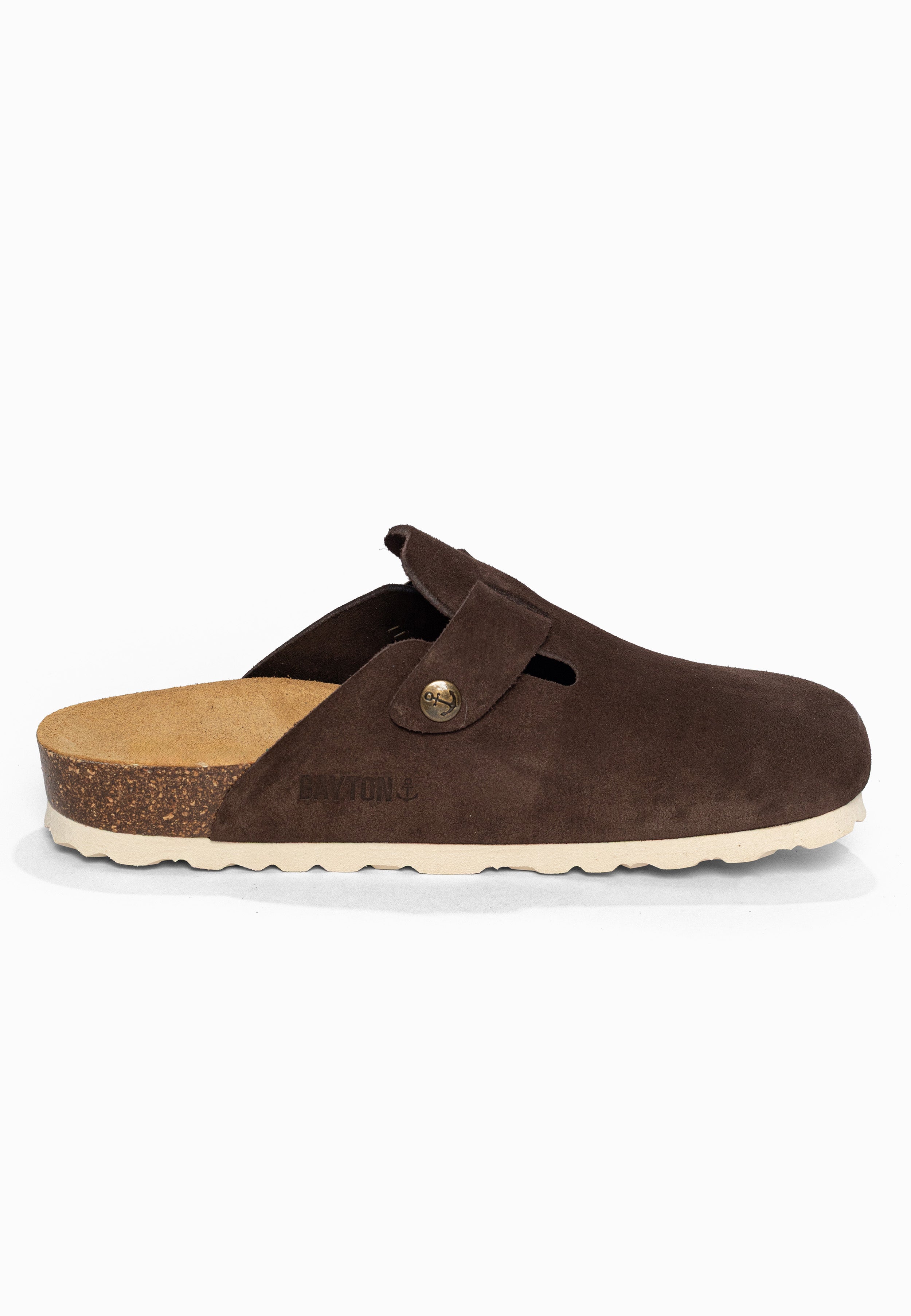 Sabots Milky Marron en Cuir Suédé Bayton pour Homme