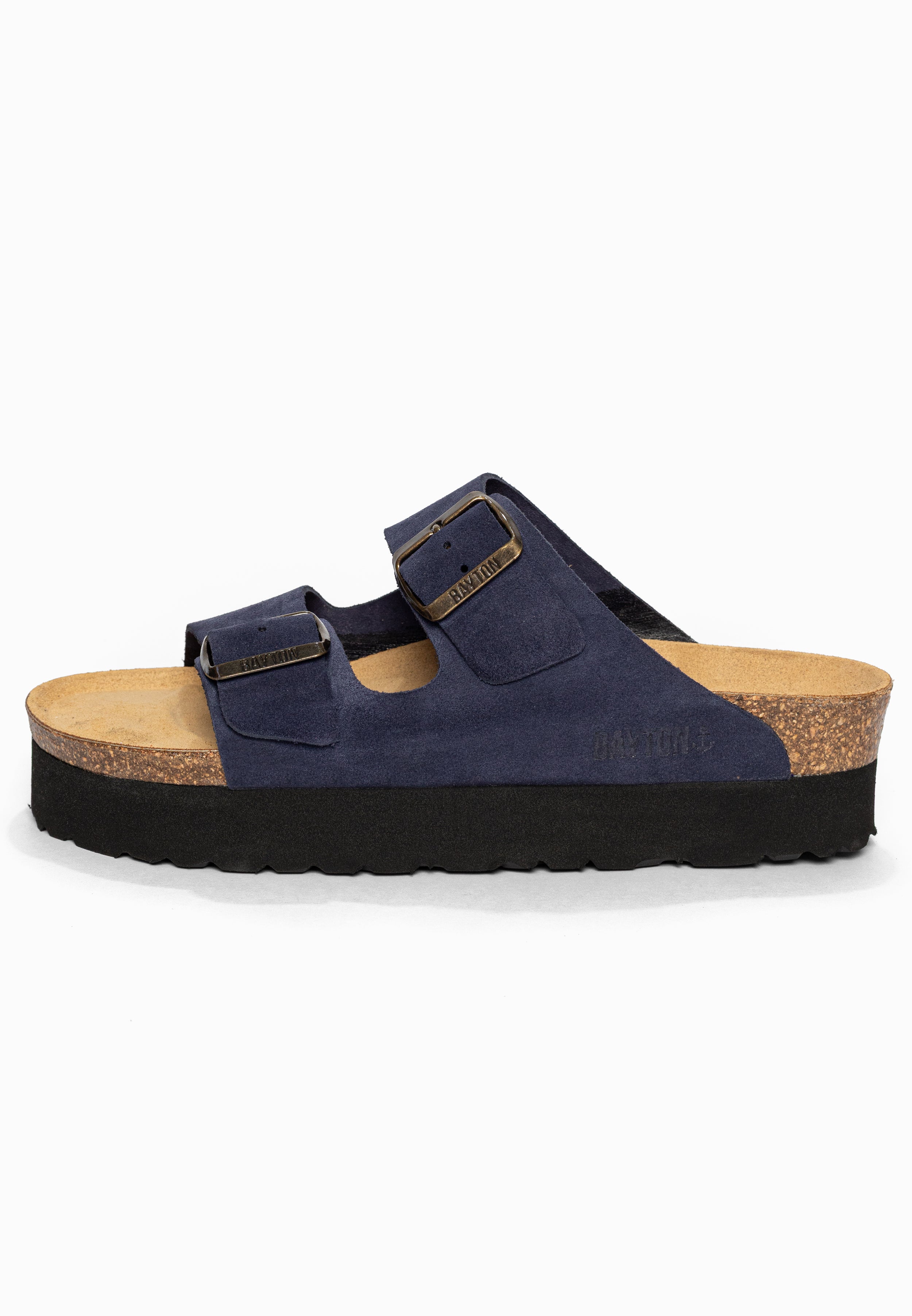 Sandales à Plateforme Japet Bleu marine en Cuir Suédé Bayton pour Femme