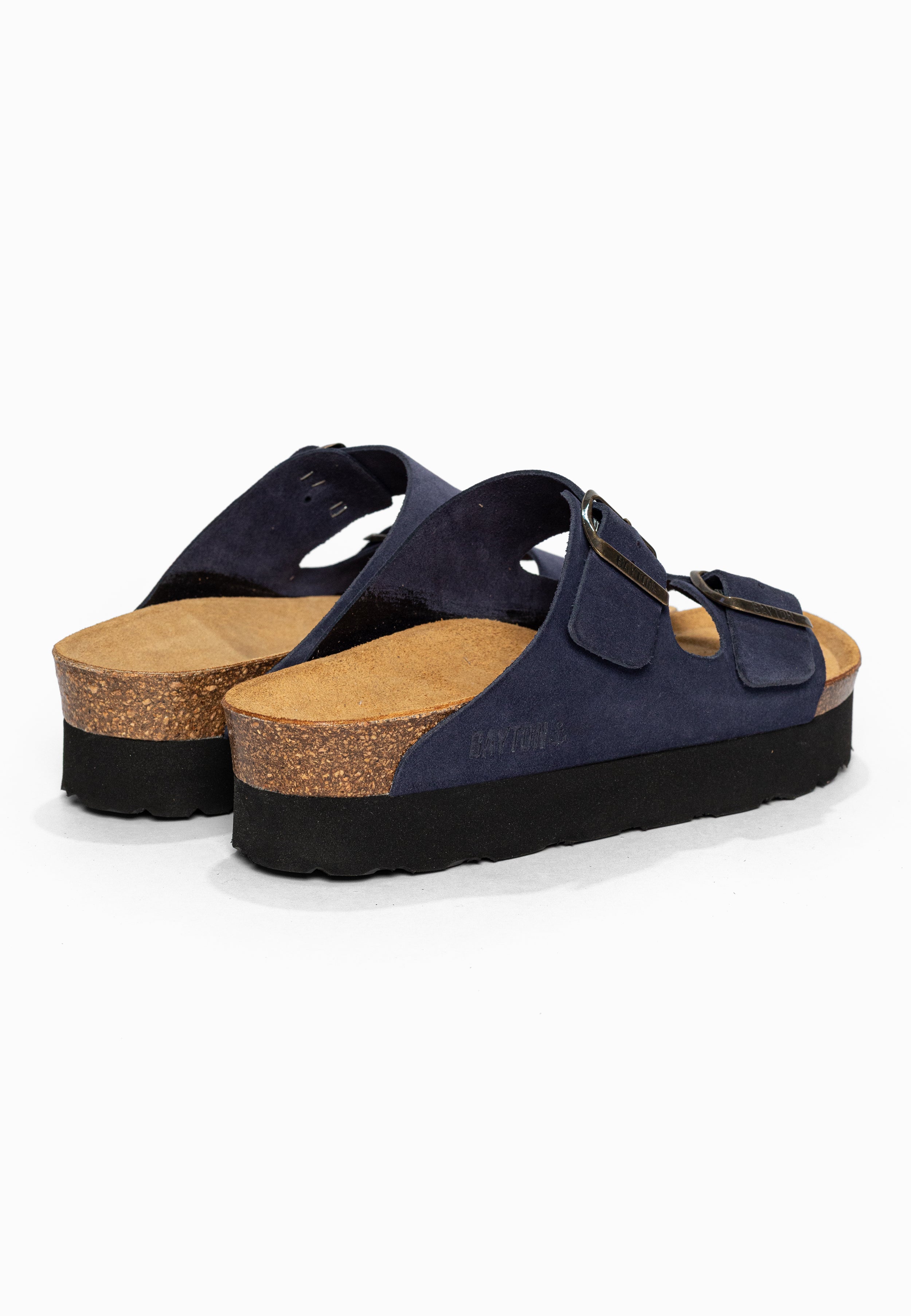 Sandales à Plateforme Japet Bleu marine en Cuir Suédé Bayton pour Femme