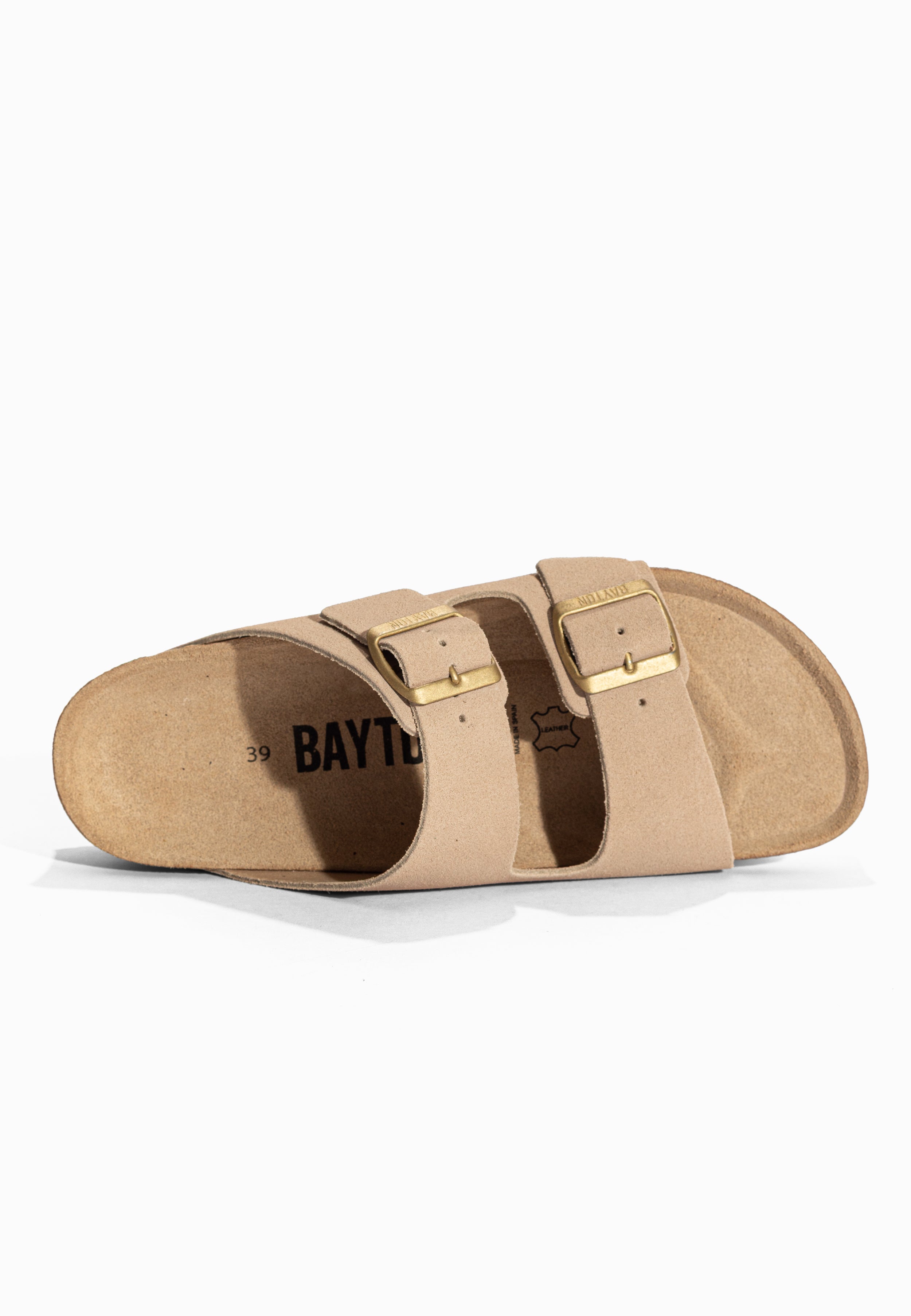Sandales à Plateforme Japet Beige en Cuir Suédé Bayton pour Femme