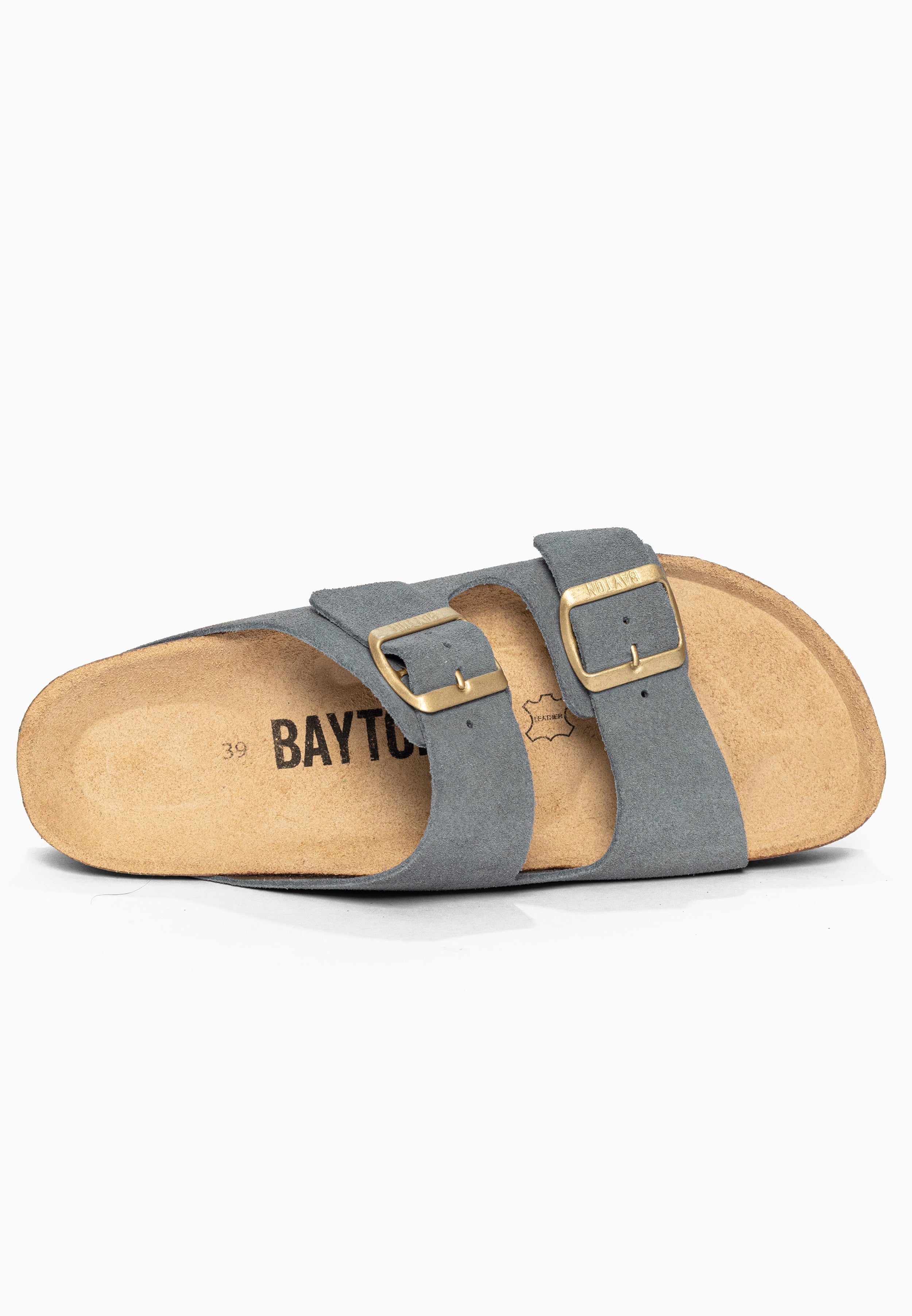 Sandales à Plateforme Japet Gris en Cuir Suédé Bayton pour Femme