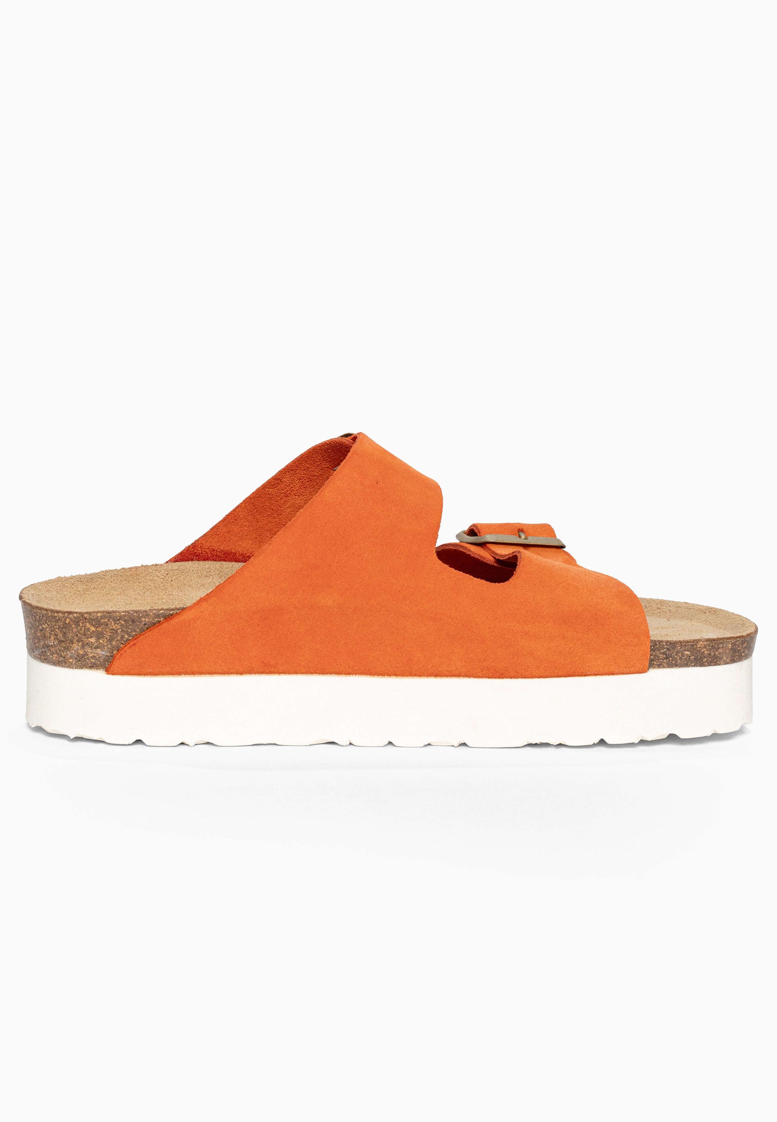 Sandales à Plateforme Japet Orange en Cuir Suédé Bayton pour Femme