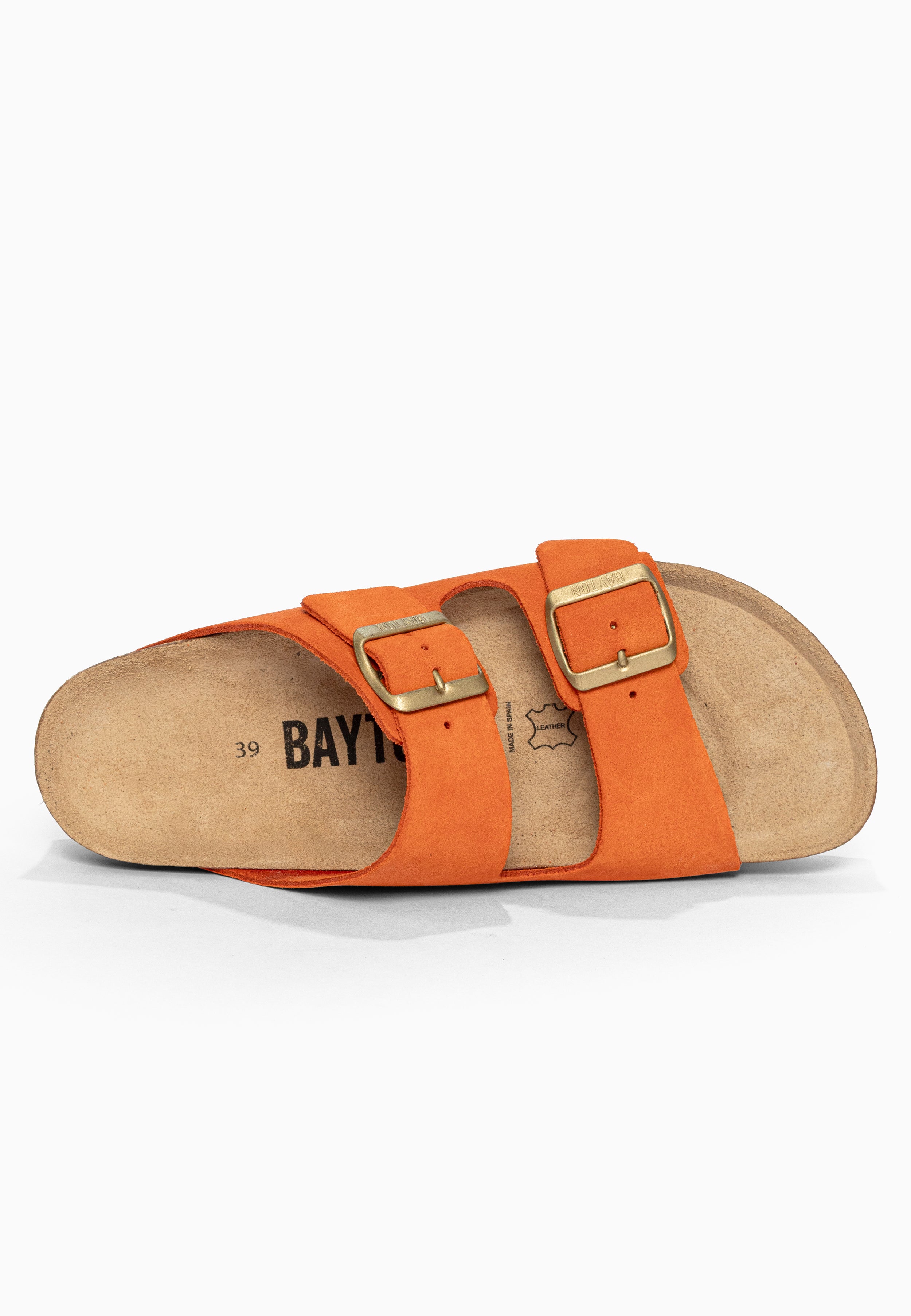 Sandales à Plateforme Japet Orange en Cuir Suédé Bayton pour Femme