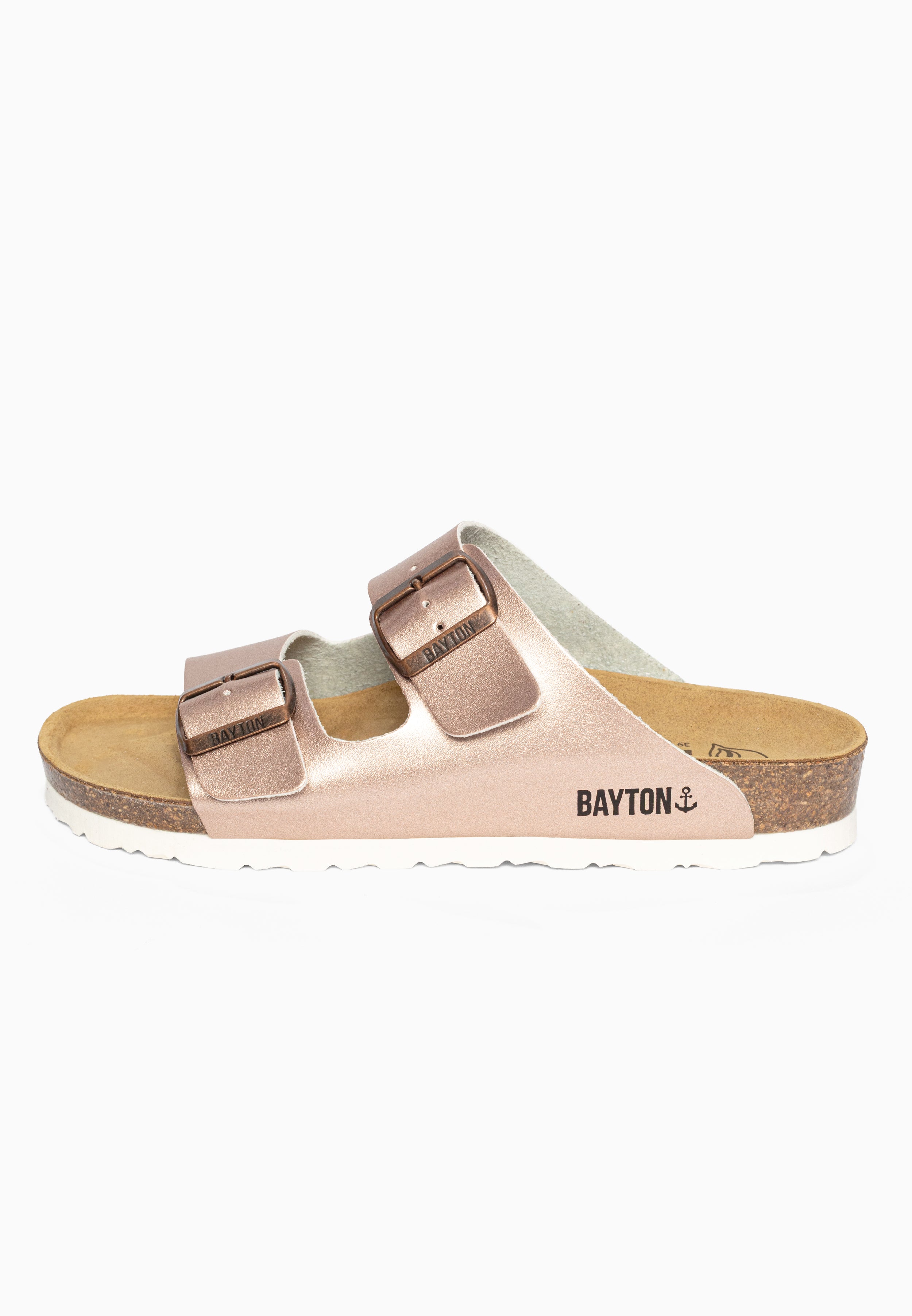 Sandales 2 Brides Atlas Rose gold Bayton pour Femme