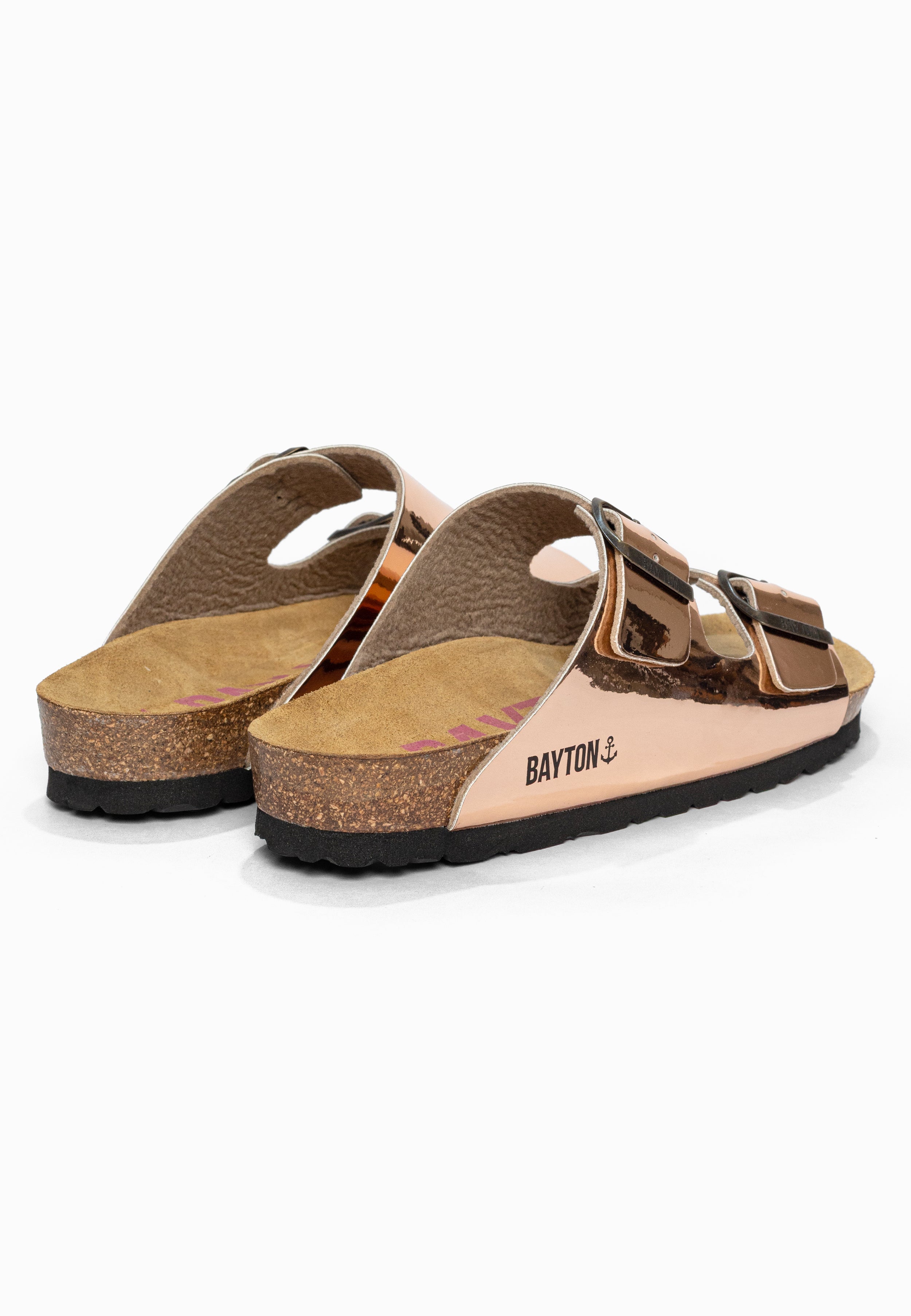 Sandales 2 Brides Atlas Rose gold Bayton pour Femme