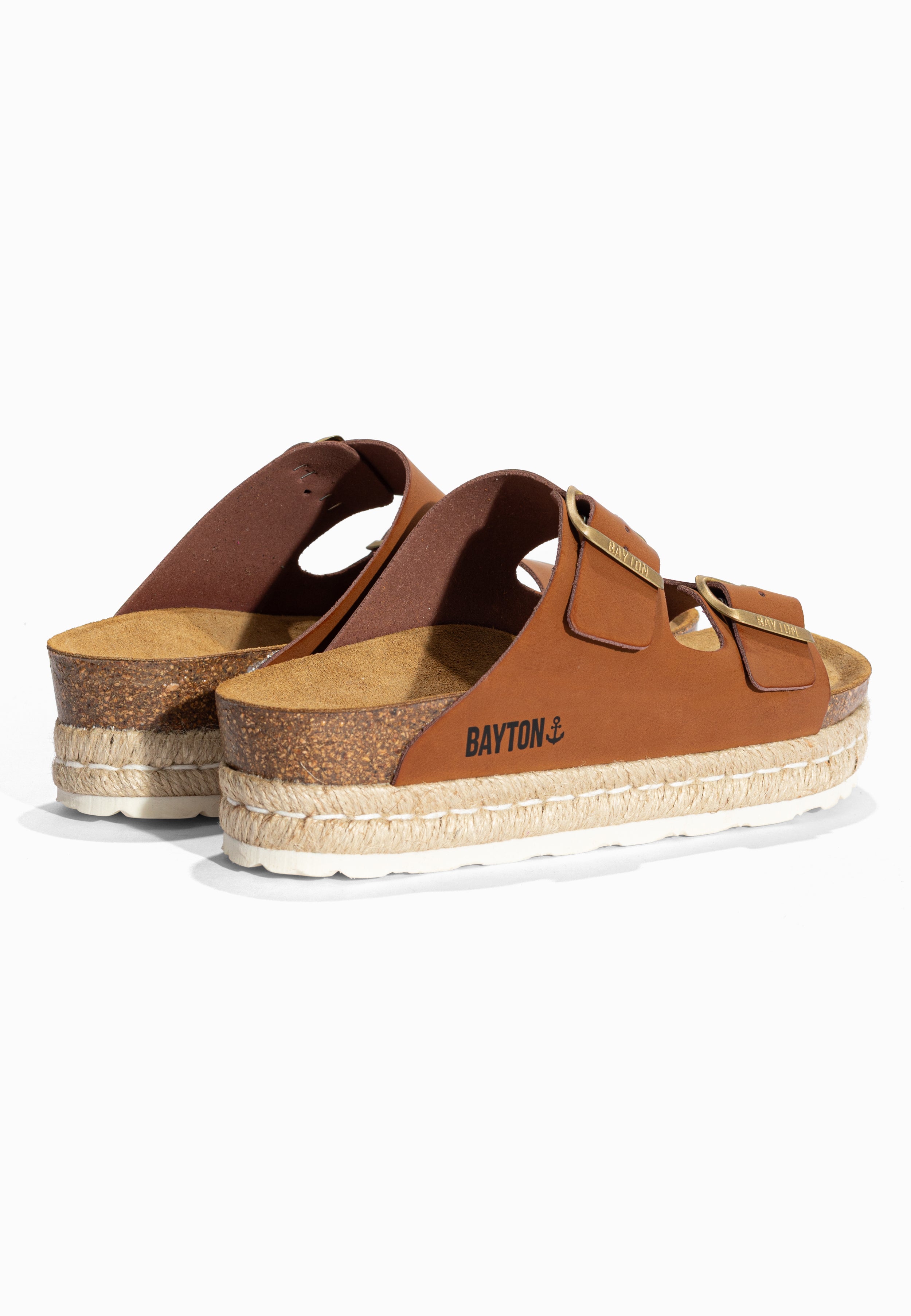 Sandales à Plateforme Alcee Camel Bayton pour Femme