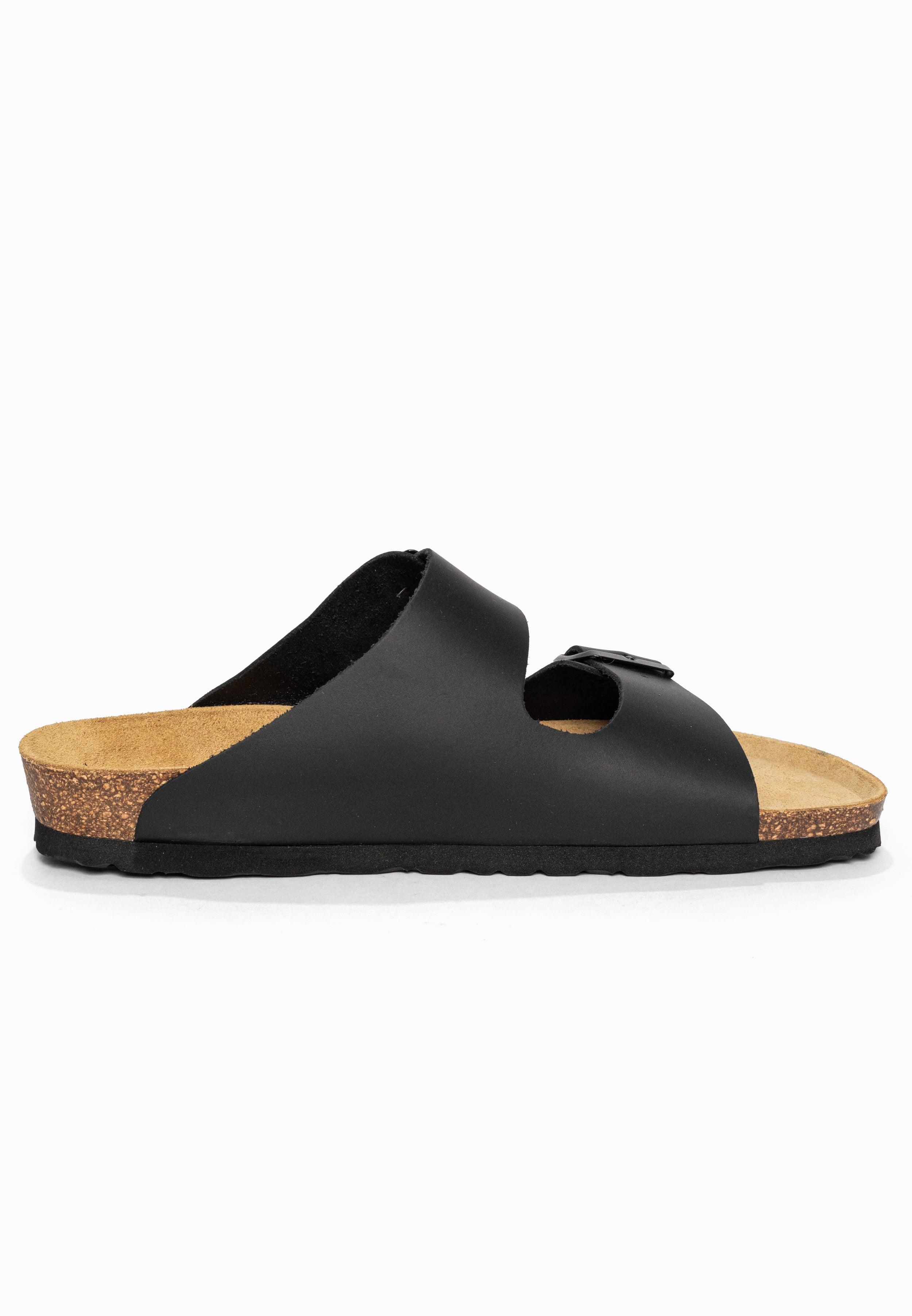 Sandales 2 Brides Atlas Noir en Cuir Bayton pour Homme