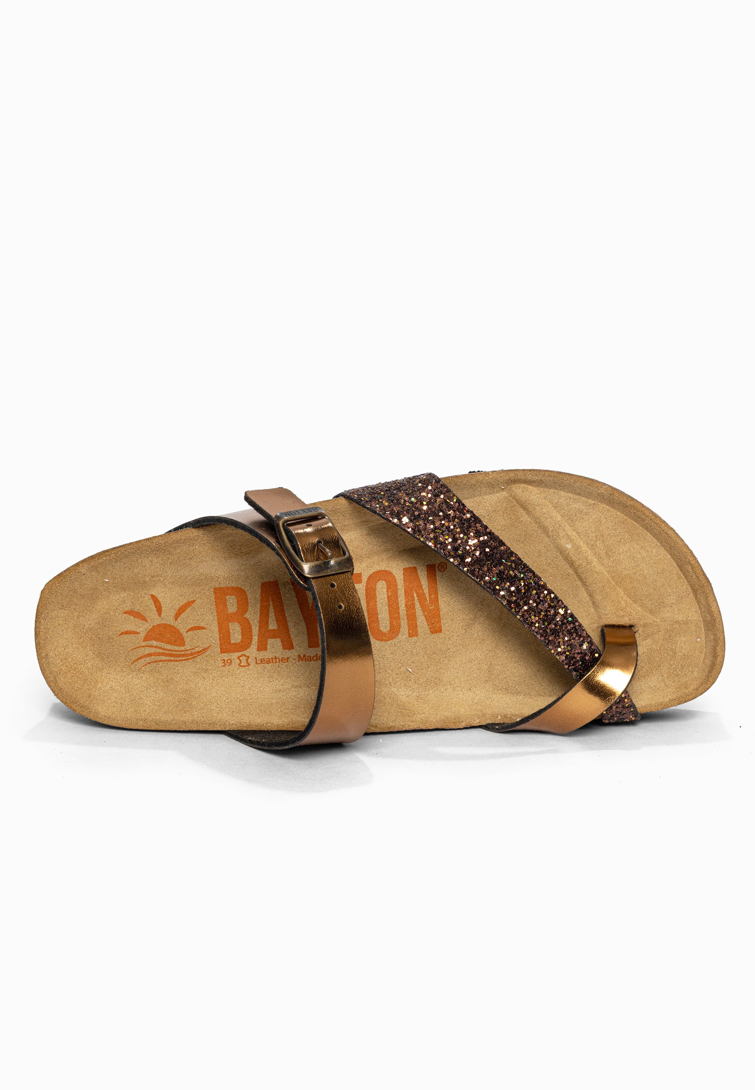 Sandales à Plateforme Andromac Bronze pailleté Bayton pour Femme