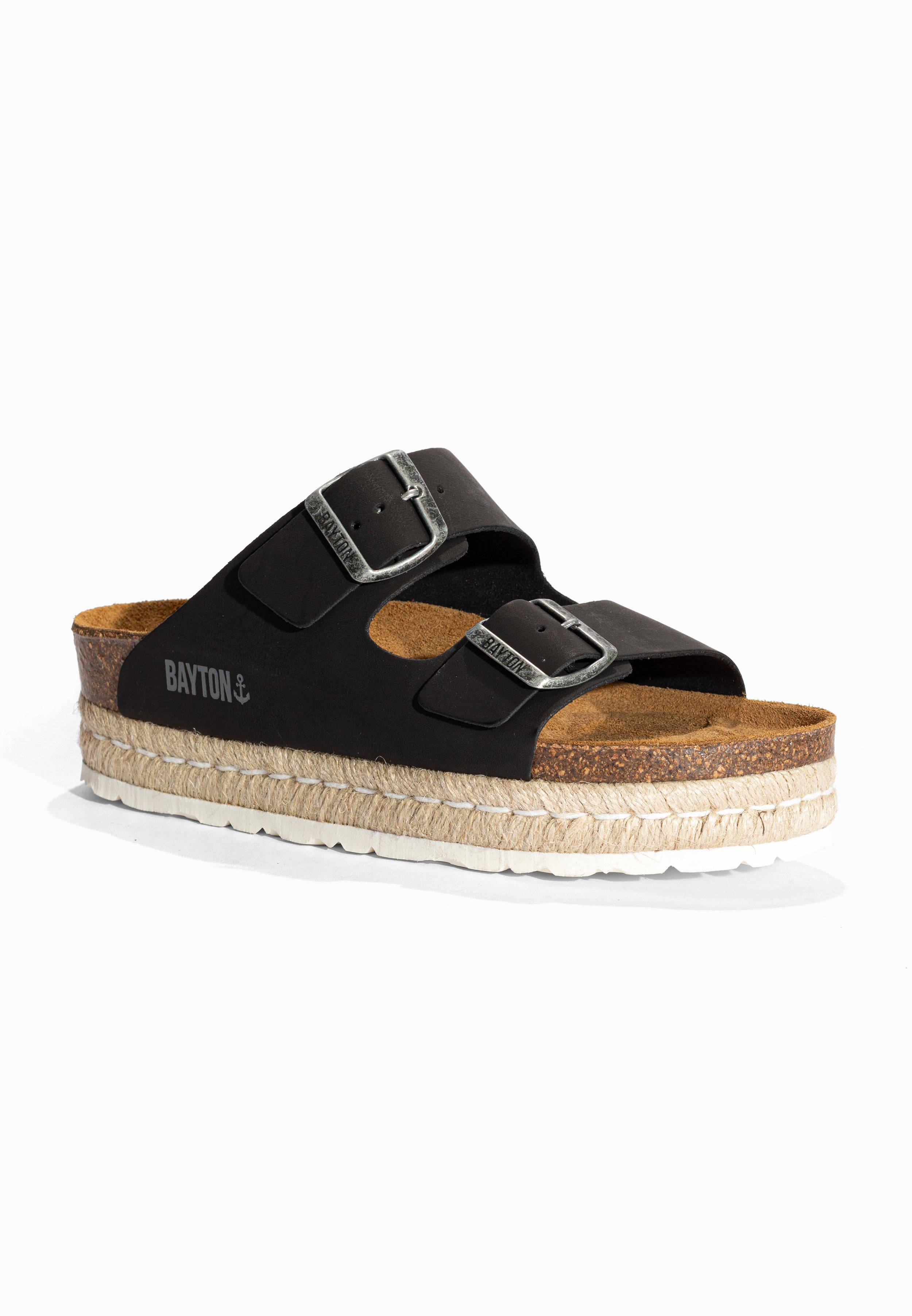 Sandales à Plateforme Alcee Noir Bayton pour Femme