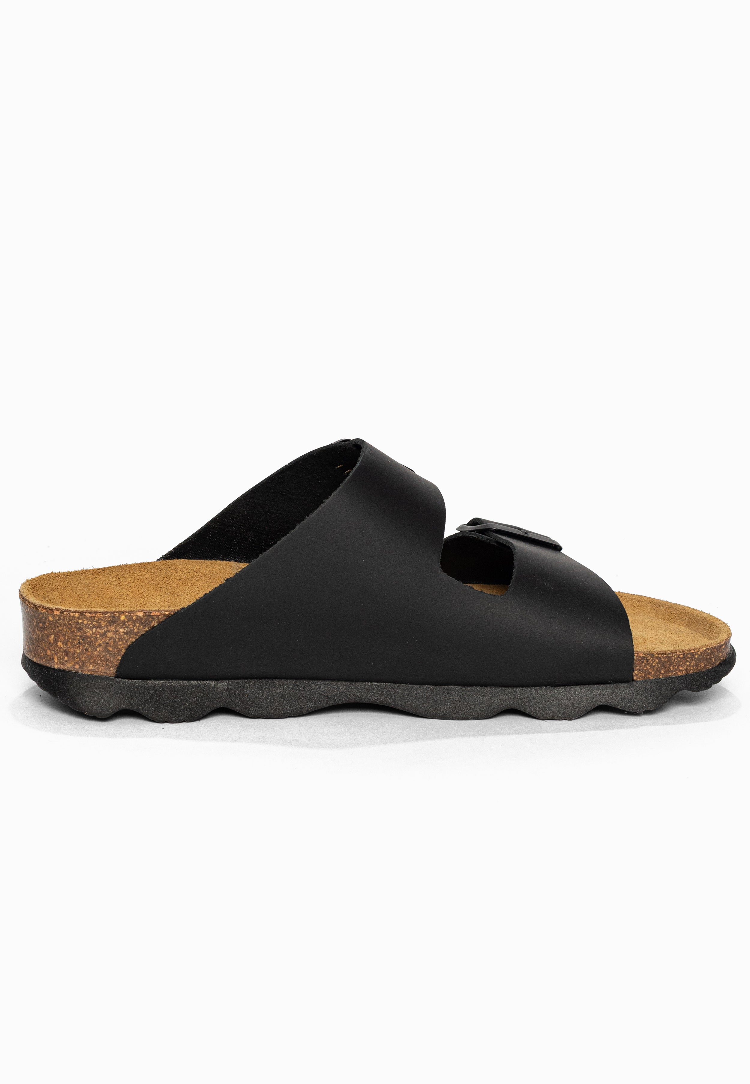 Sandales 2 Brides Atlas Noir en Cuir Bayton pour Femme