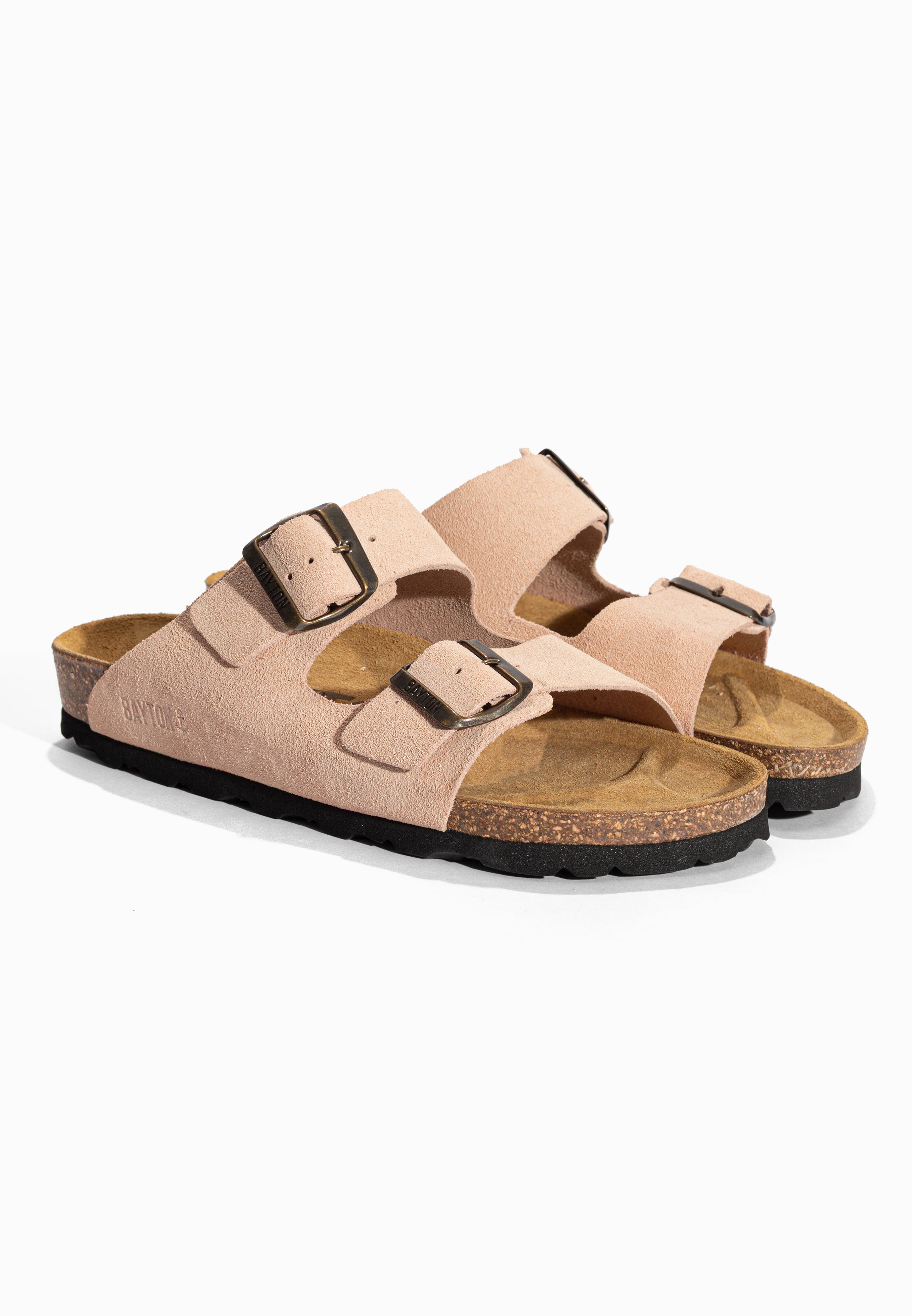 Sandales 2 Brides Atlas Pêche en Cuir Suédé Bayton pour Femme