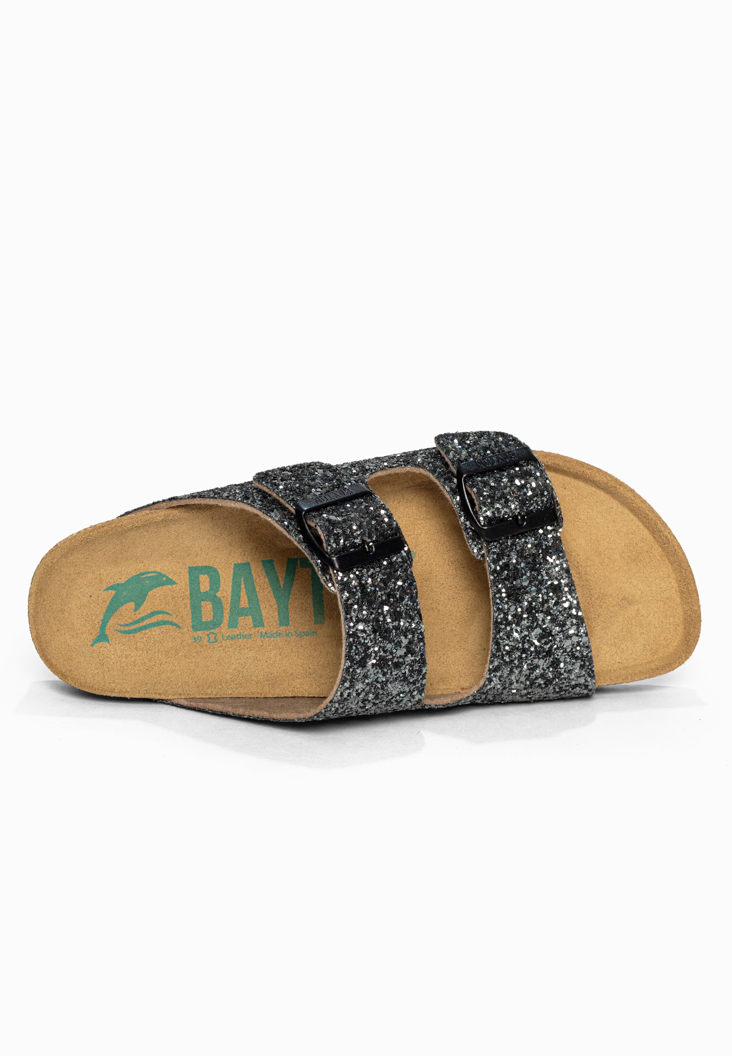 Sandales 2 Brides Atlas Anthracite pailleté Bayton pour Femme