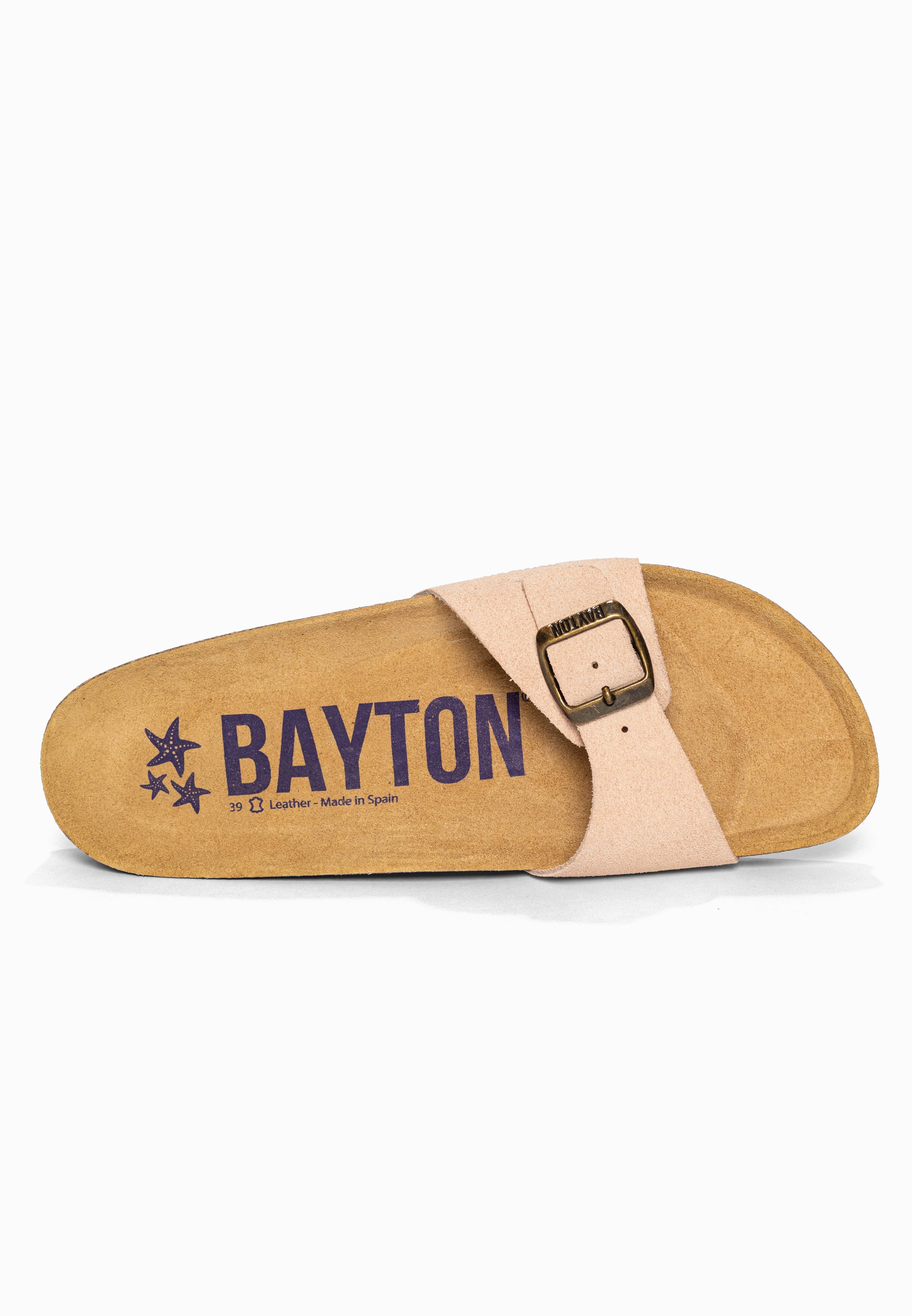 Sandales 1 Bride Zephyr Pêche en Cuir Suédé Bayton pour Femme