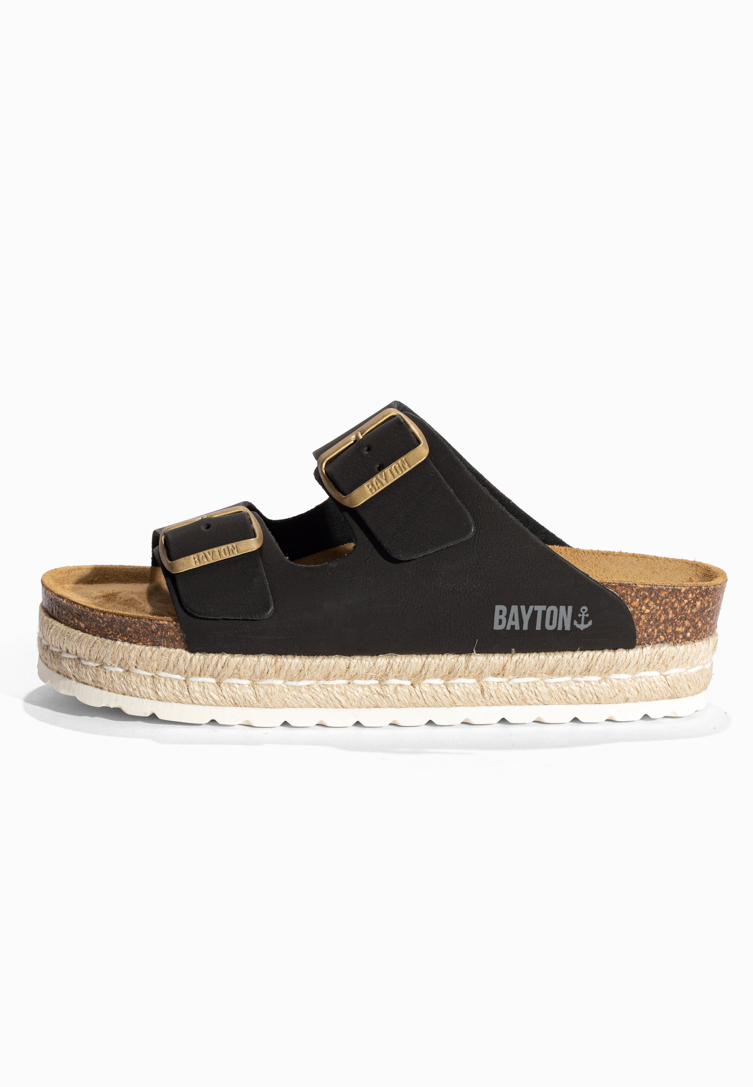Sandales à Plateforme Olympe Noir Bayton pour Femme