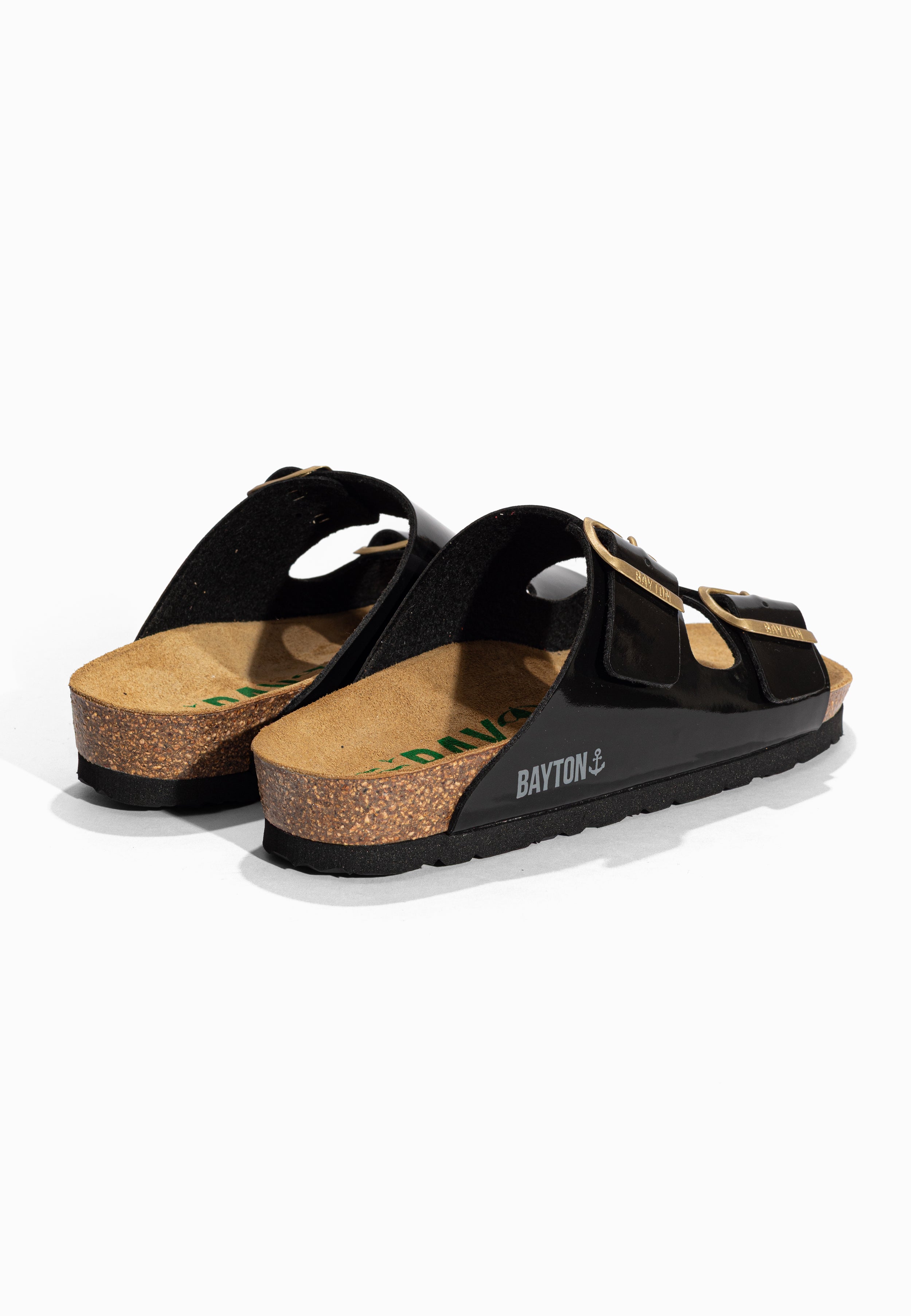 Sandales 2 Brides Atlas Noir Bayton pour Femme
