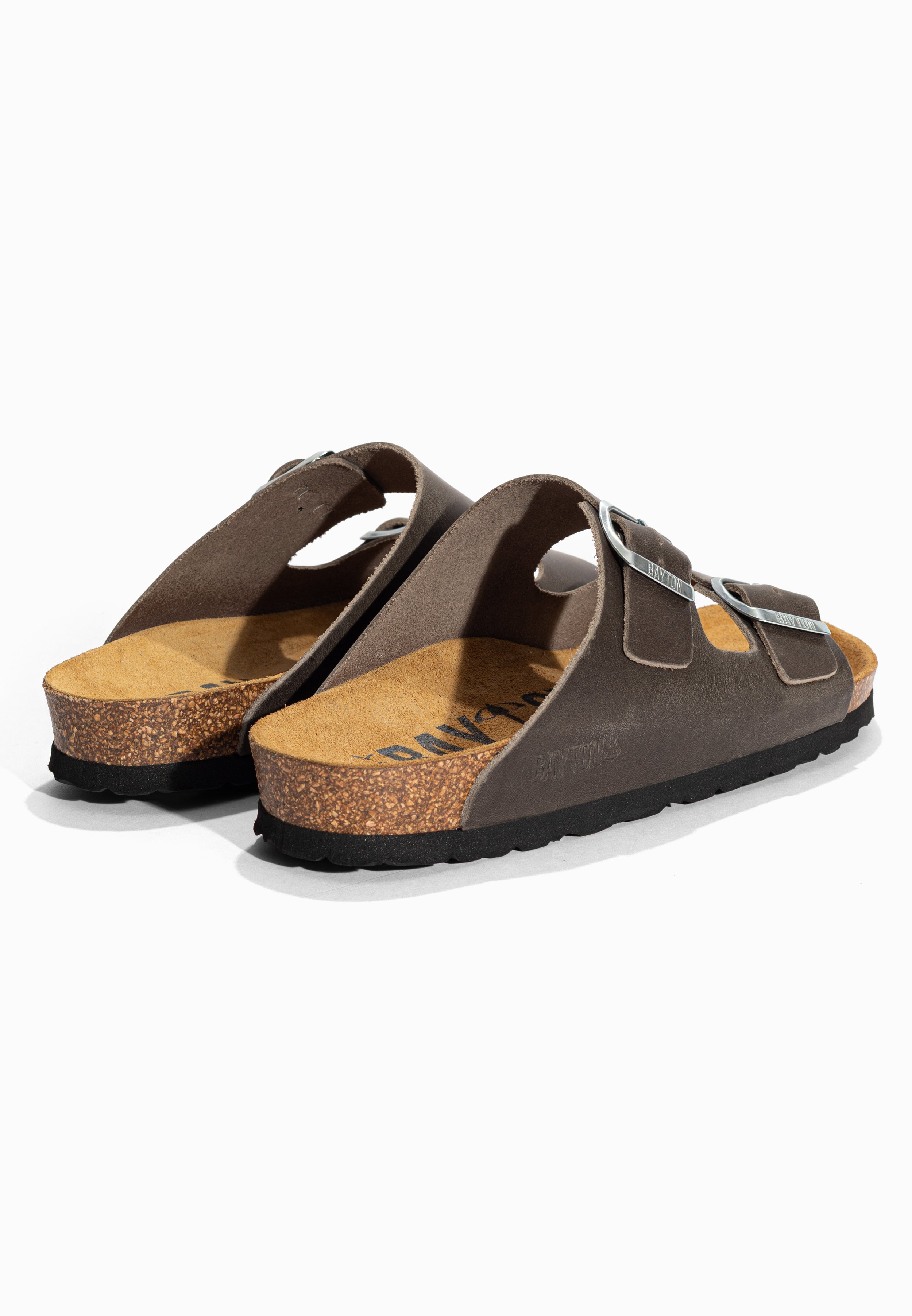 Sandales 2 Brides Atlas Anthracite en Cuir Bayton pour Homme