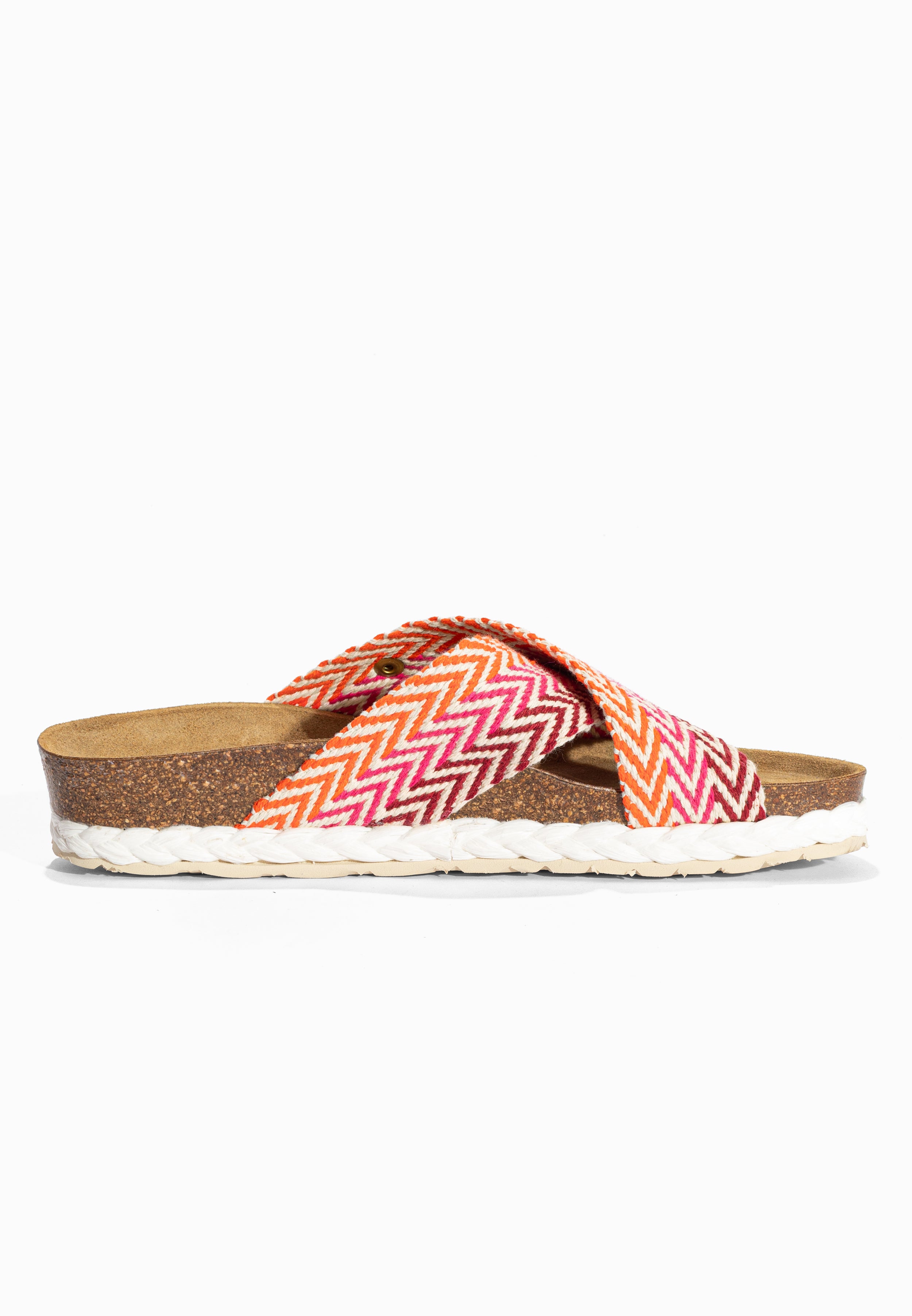 Sandales 2 Brides Burgos Bordeaux Rose et Orange Bayton pour Femme