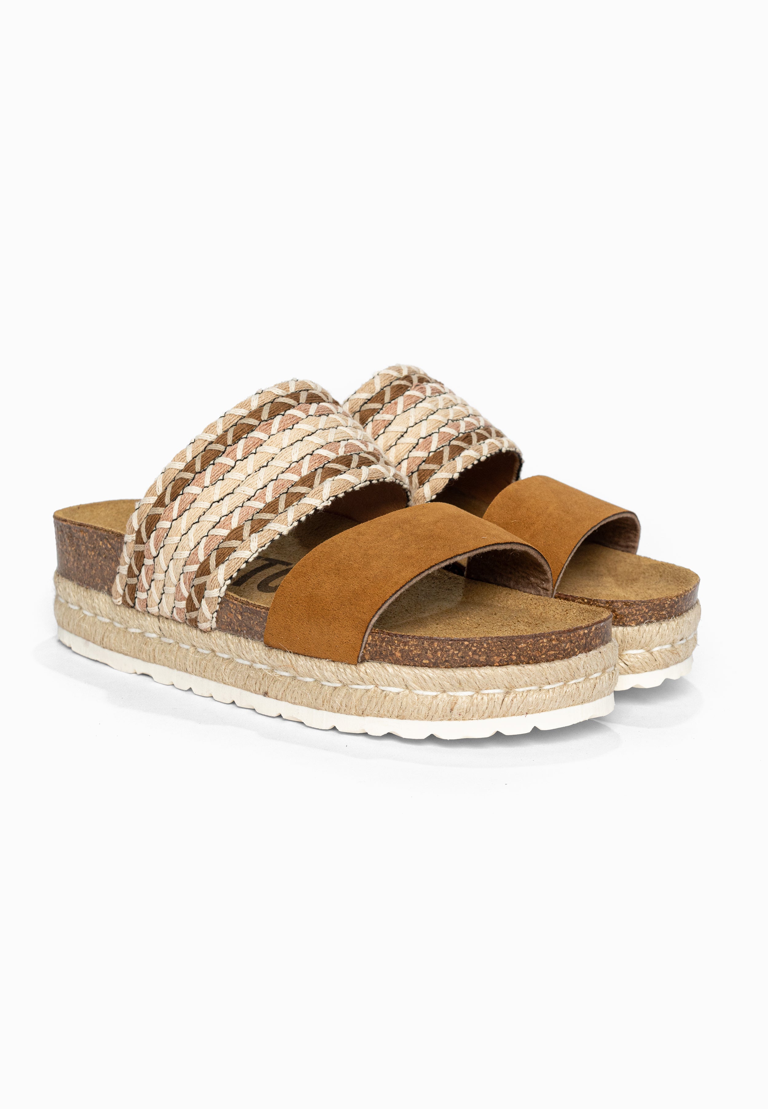 Sandales à Plateforme Cadix Camel Bayton pour Femme