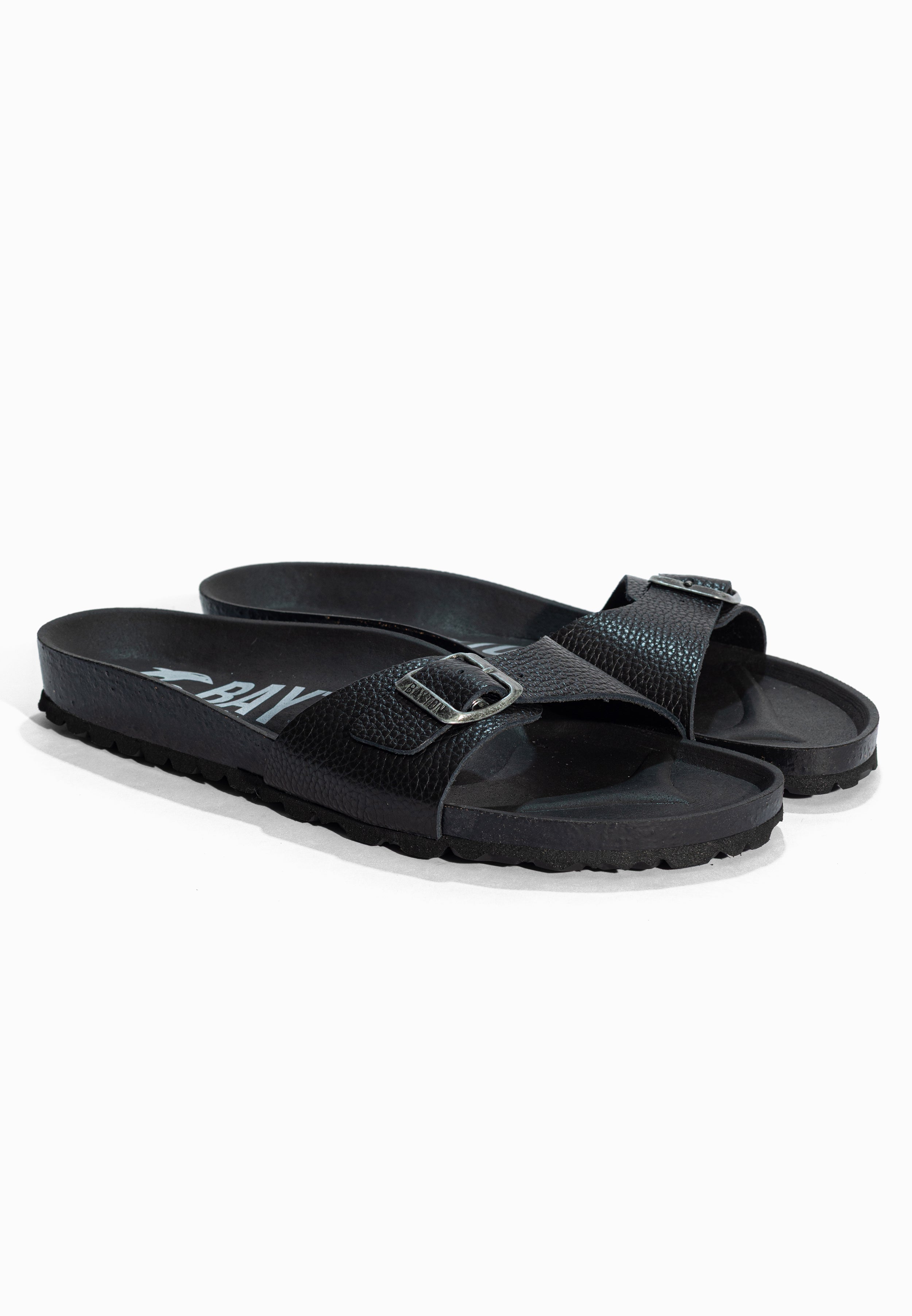 Sandales 1 Bride Zephyr Noir en Cuir Bayton pour Homme