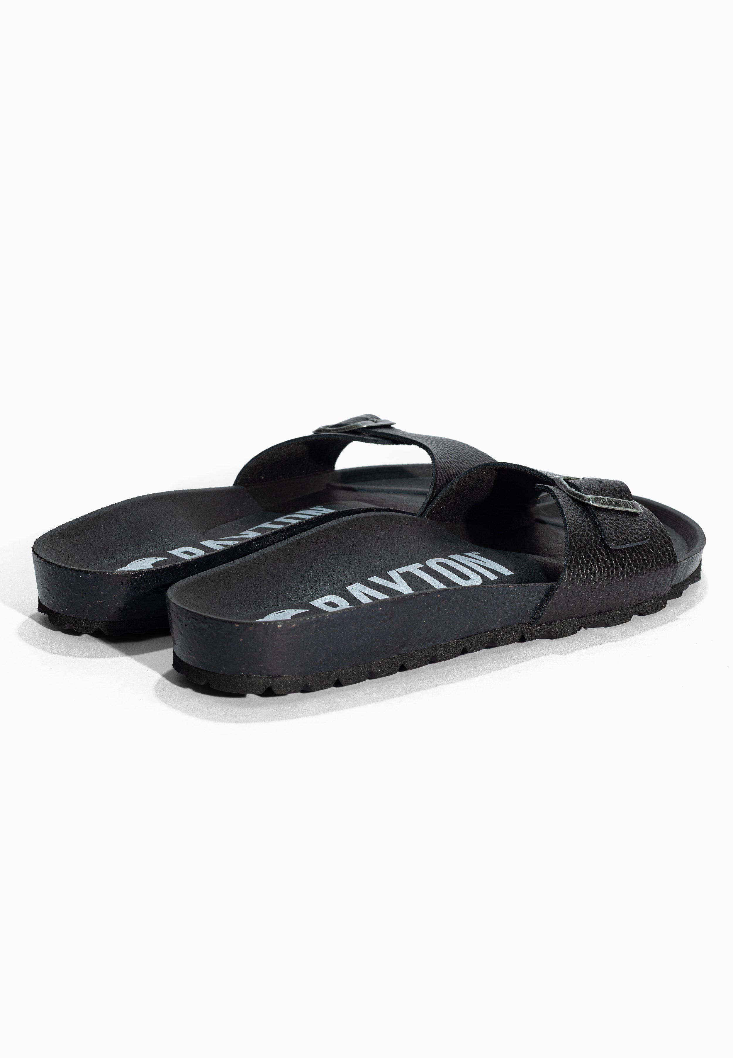 Sandales 1 Bride Zephyr Noir en Cuir Bayton pour Homme