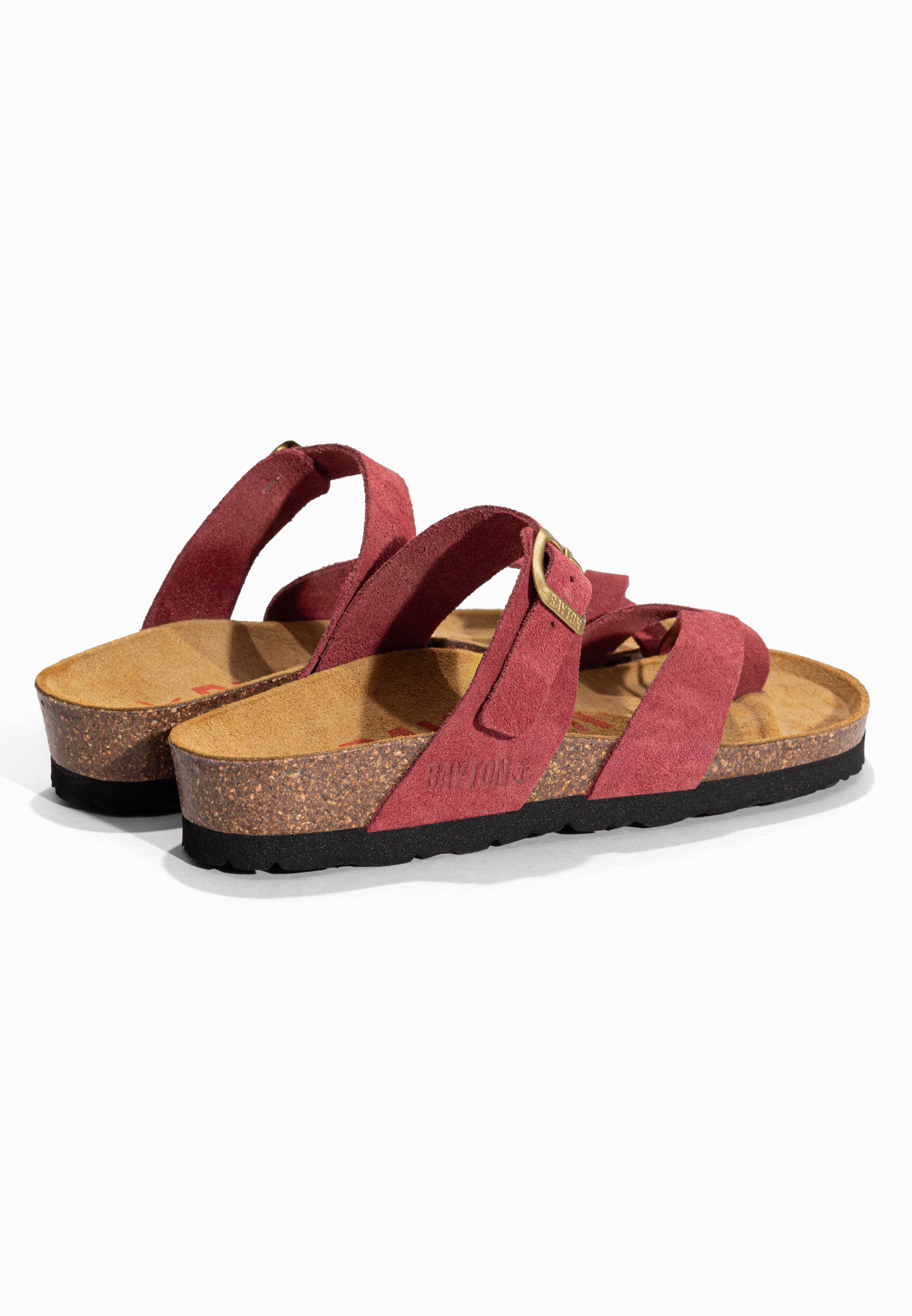 Sandales à Entre-doigts Diane Bordeaux en Cuir Suédé Bayton pour Femme