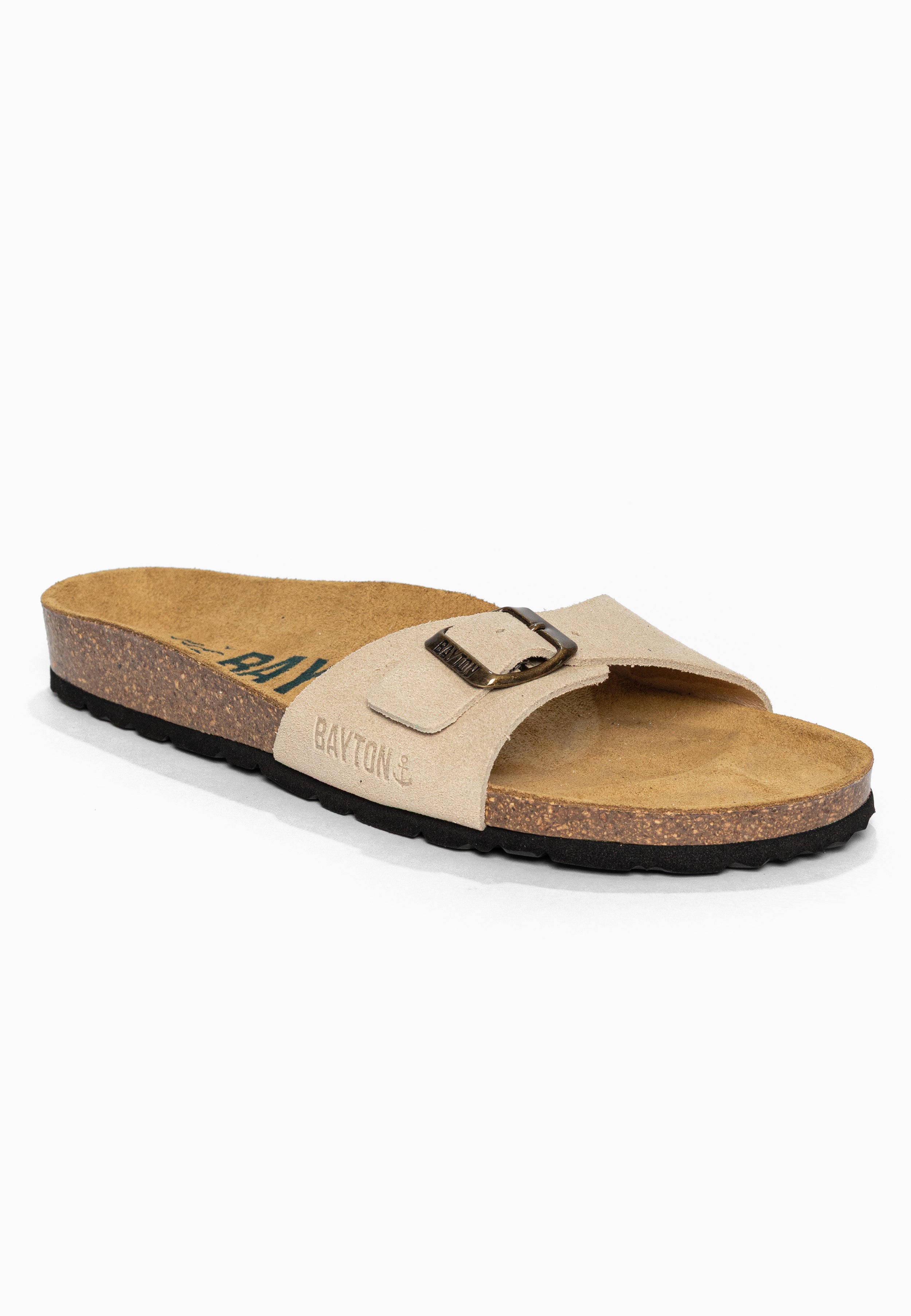 Sandales 1 Bride Zephyr Beige en Cuir Suédé Bayton pour Femme