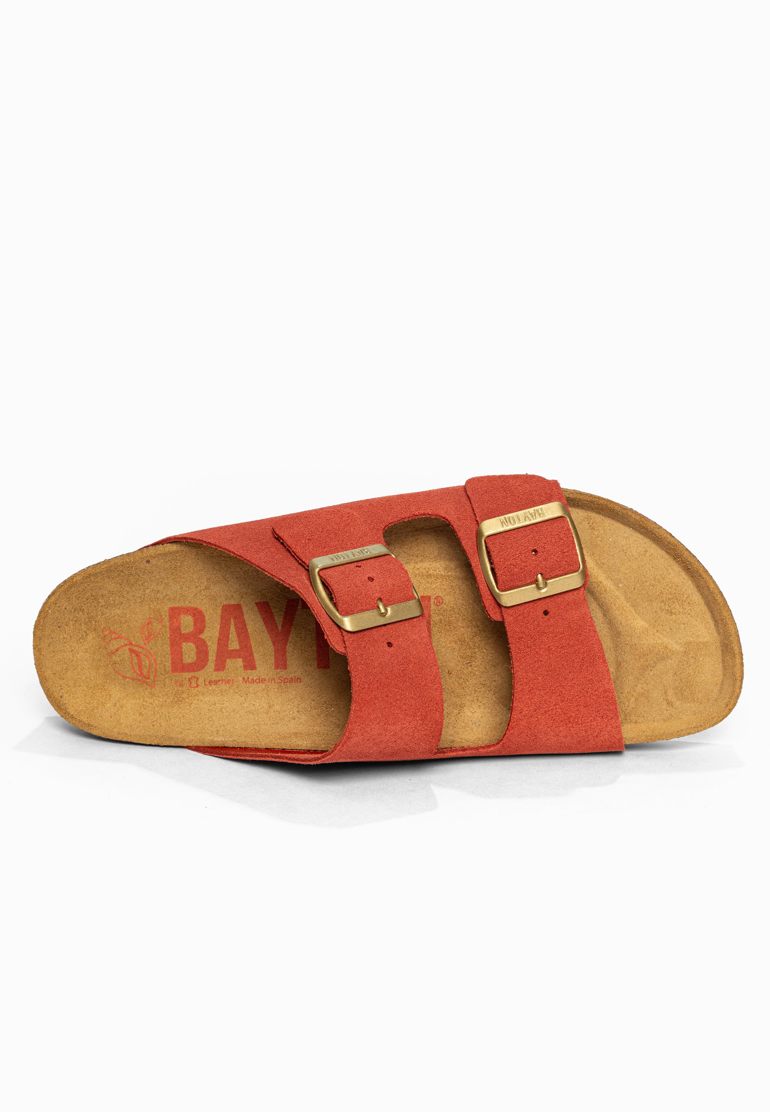 Sandales 2 Brides Atlas Terracotta en Cuir Suédé Bayton pour Femme