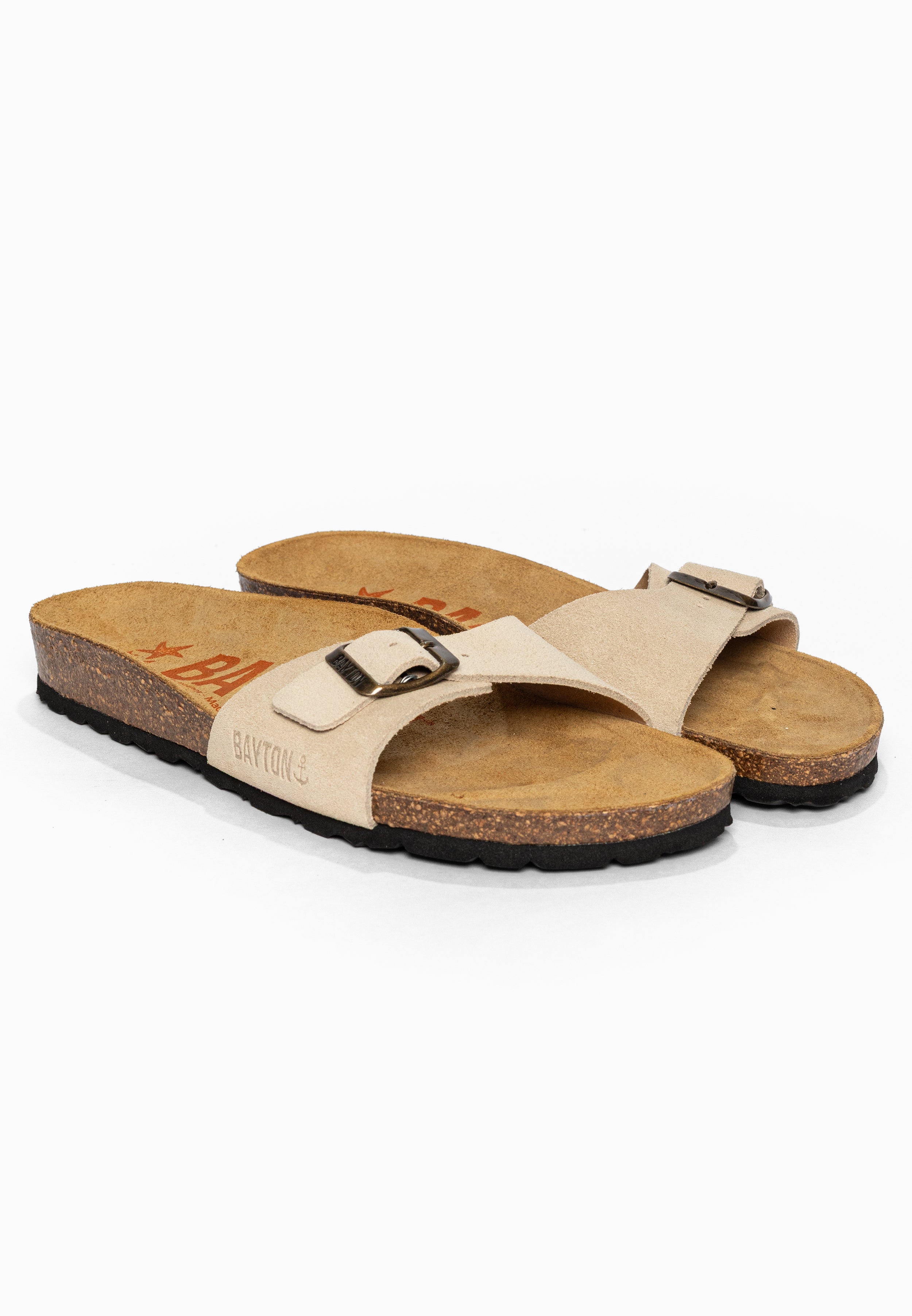 Sandales 1 Bride Zephyr Beige en Cuir Suédé Bayton pour Femme