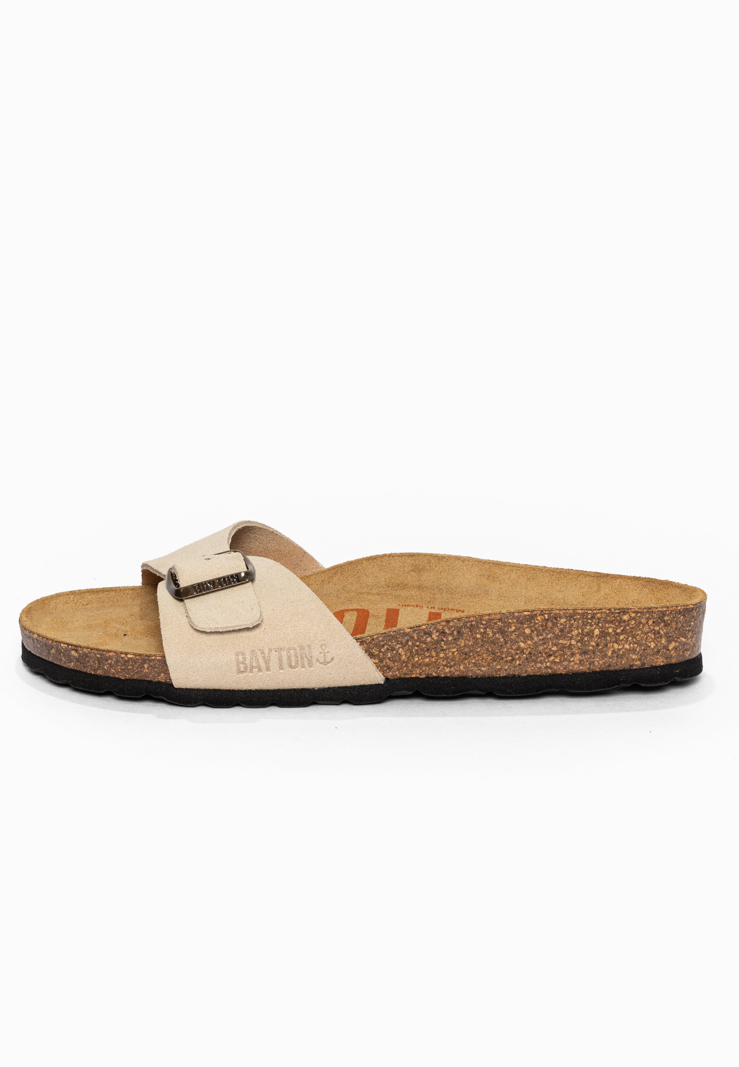 Sandales 1 Bride Zephyr Beige en Cuir Suédé Bayton pour Femme