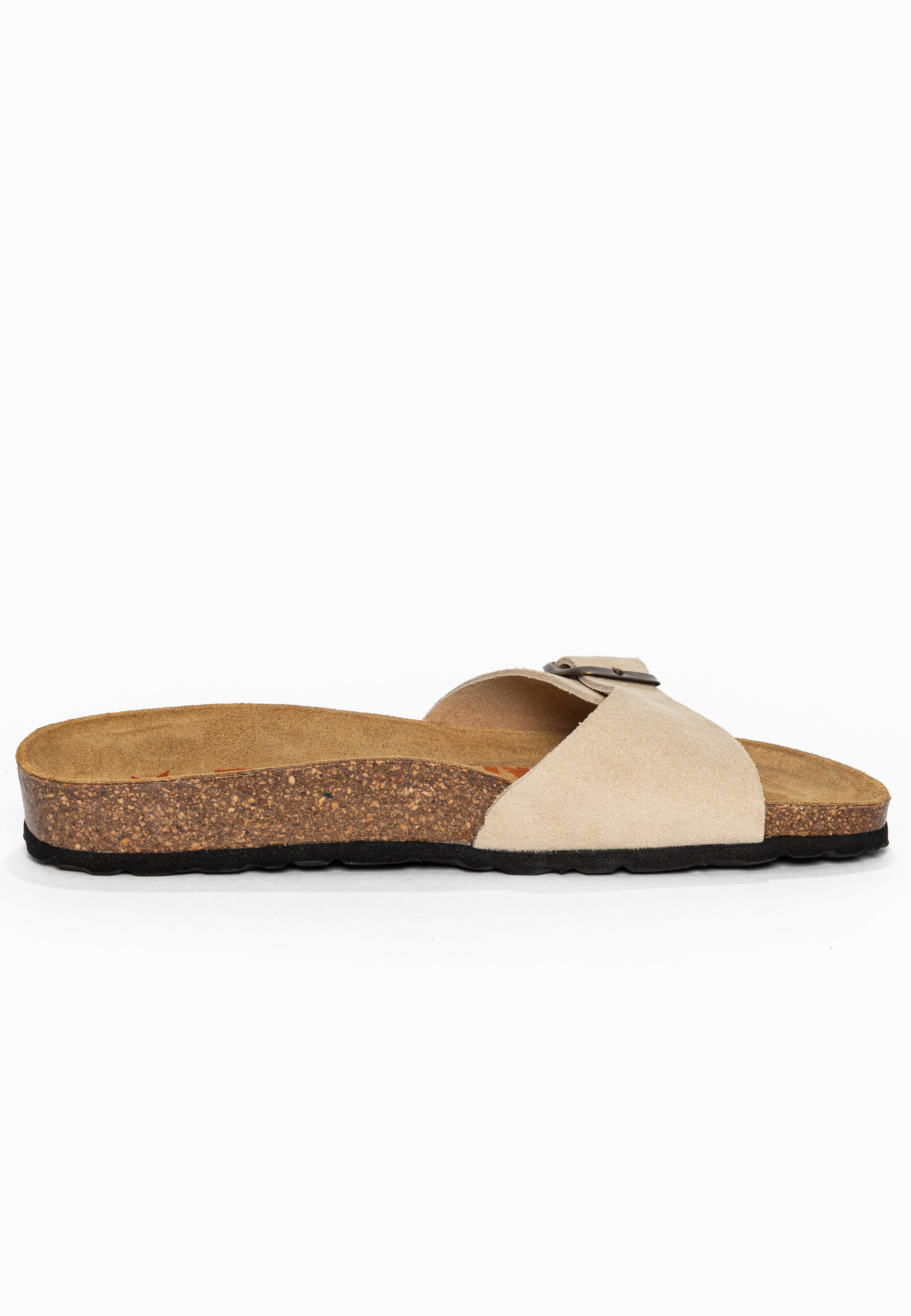 Sandales 1 Bride Zephyr Beige en Cuir Suédé Bayton pour Femme