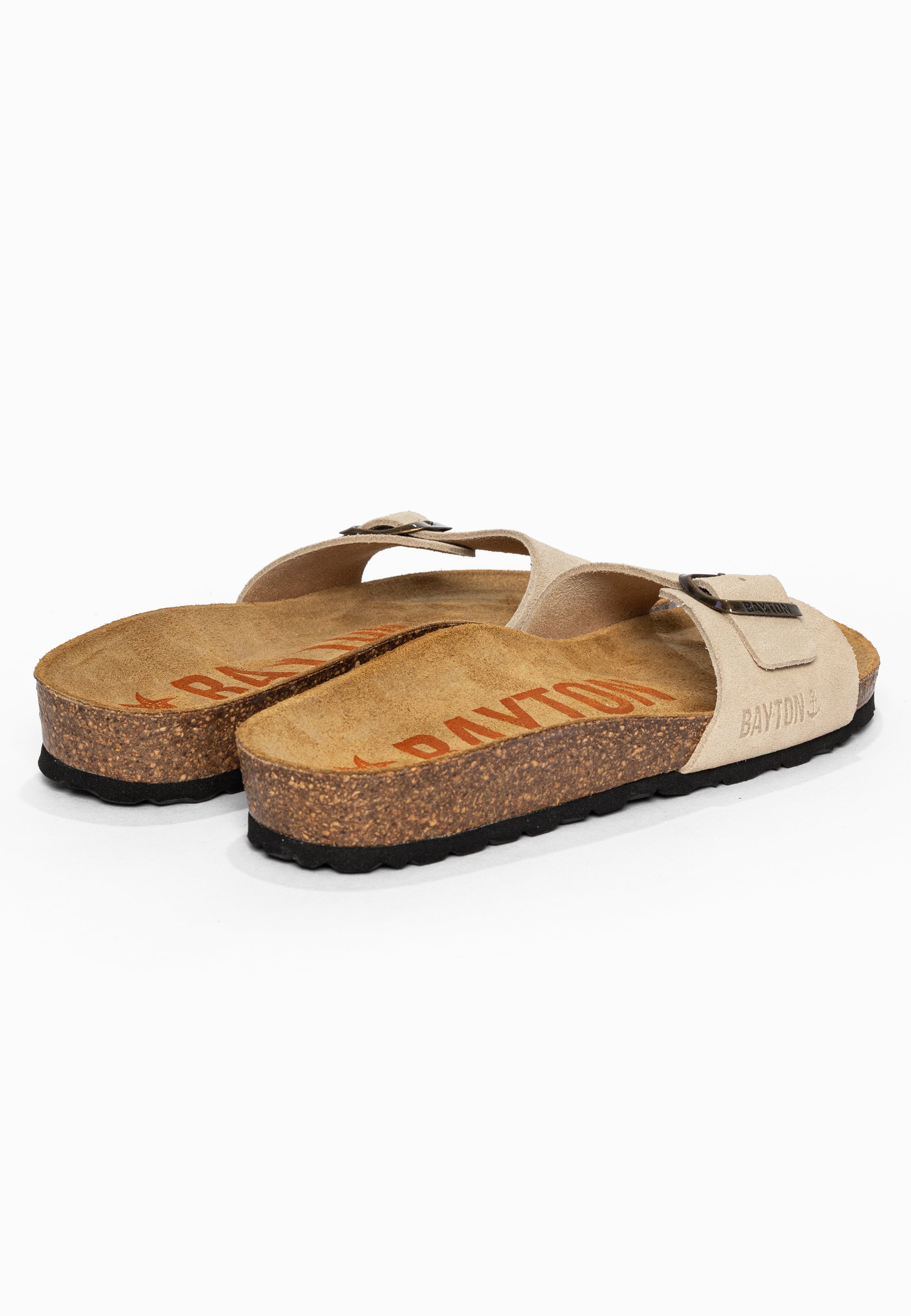 Sandales 1 Bride Zephyr Beige en Cuir Suédé Bayton pour Femme