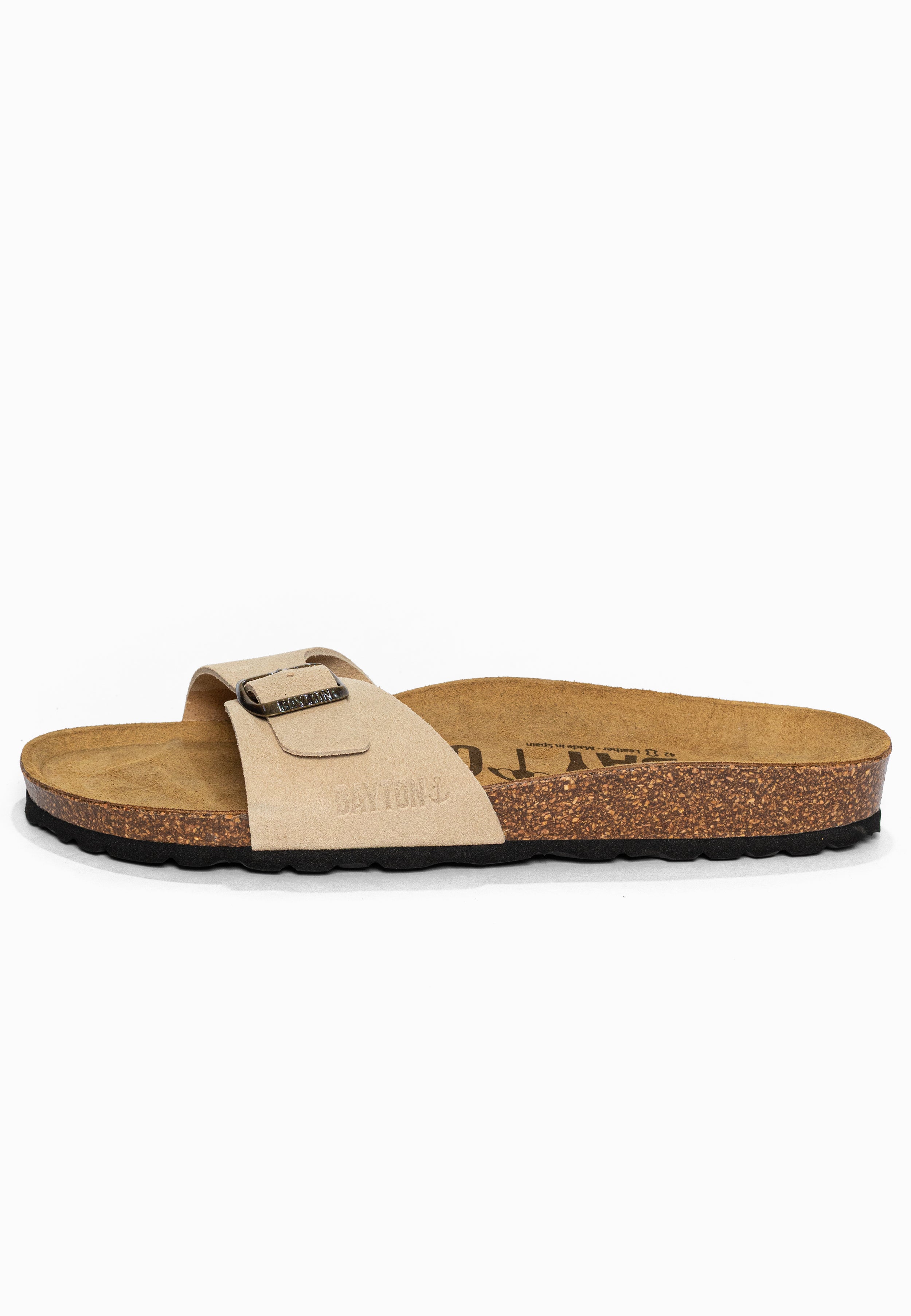 Sandales 1 Bride Zephyr Beige en Cuir Suédé Bayton pour Homme