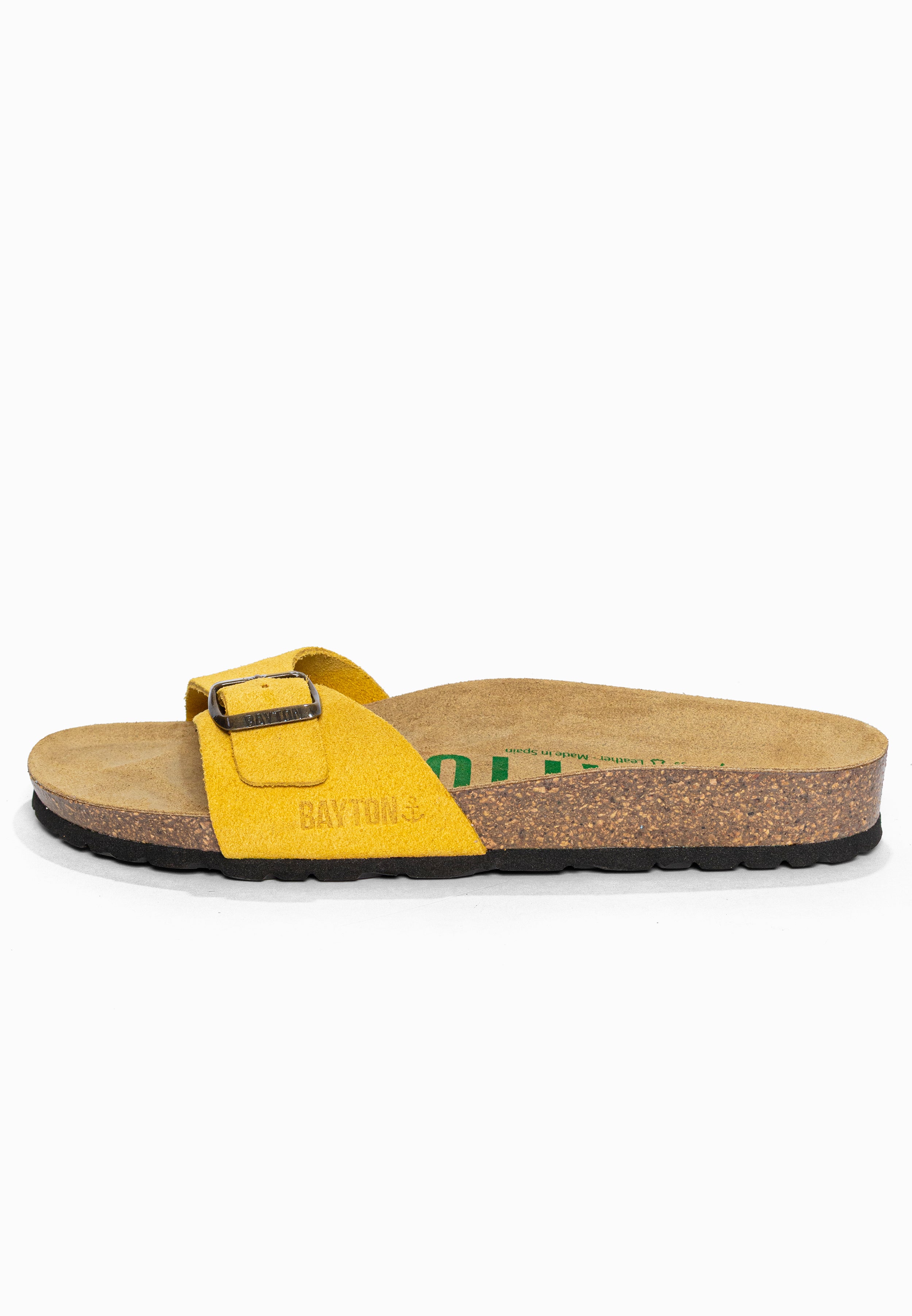 Sandales 1 Bride Zephyr Jaune en Cuir Suédé Bayton pour Femme