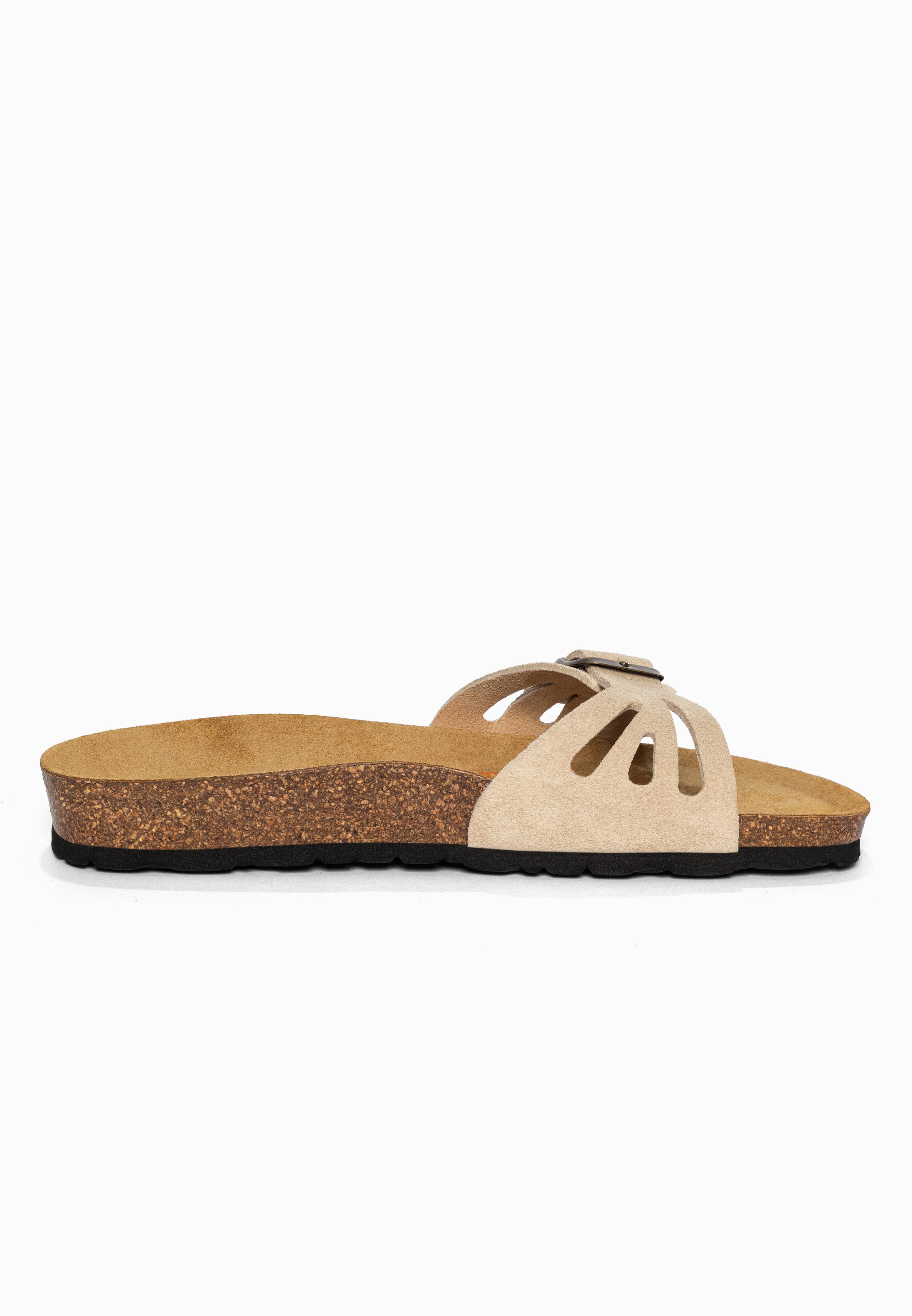 Sandales 1 Bride Athena Beige en Cuir Suédé Bayton pour Femme