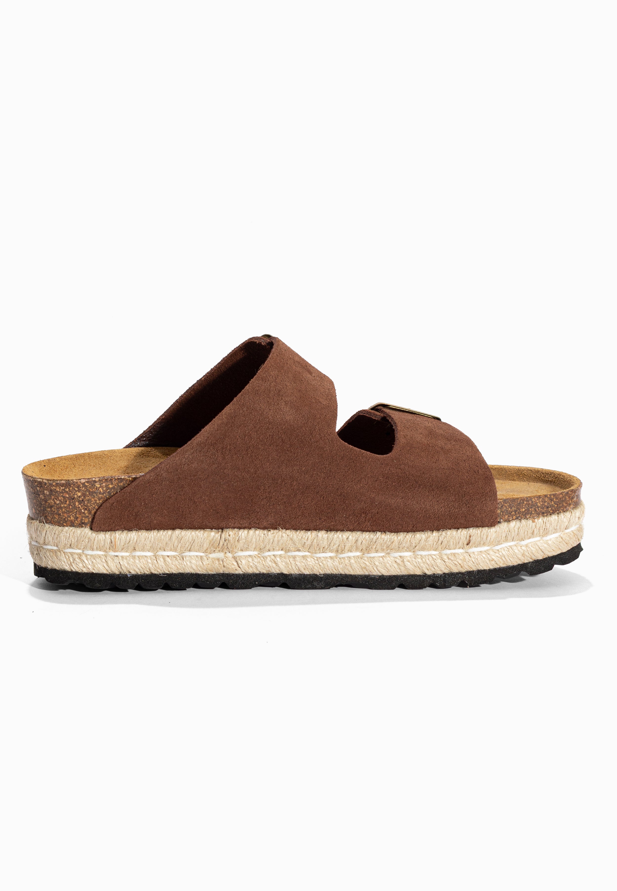 Sandales à Plateforme Alcee Marron en Cuir Suédé Bayton pour Femme