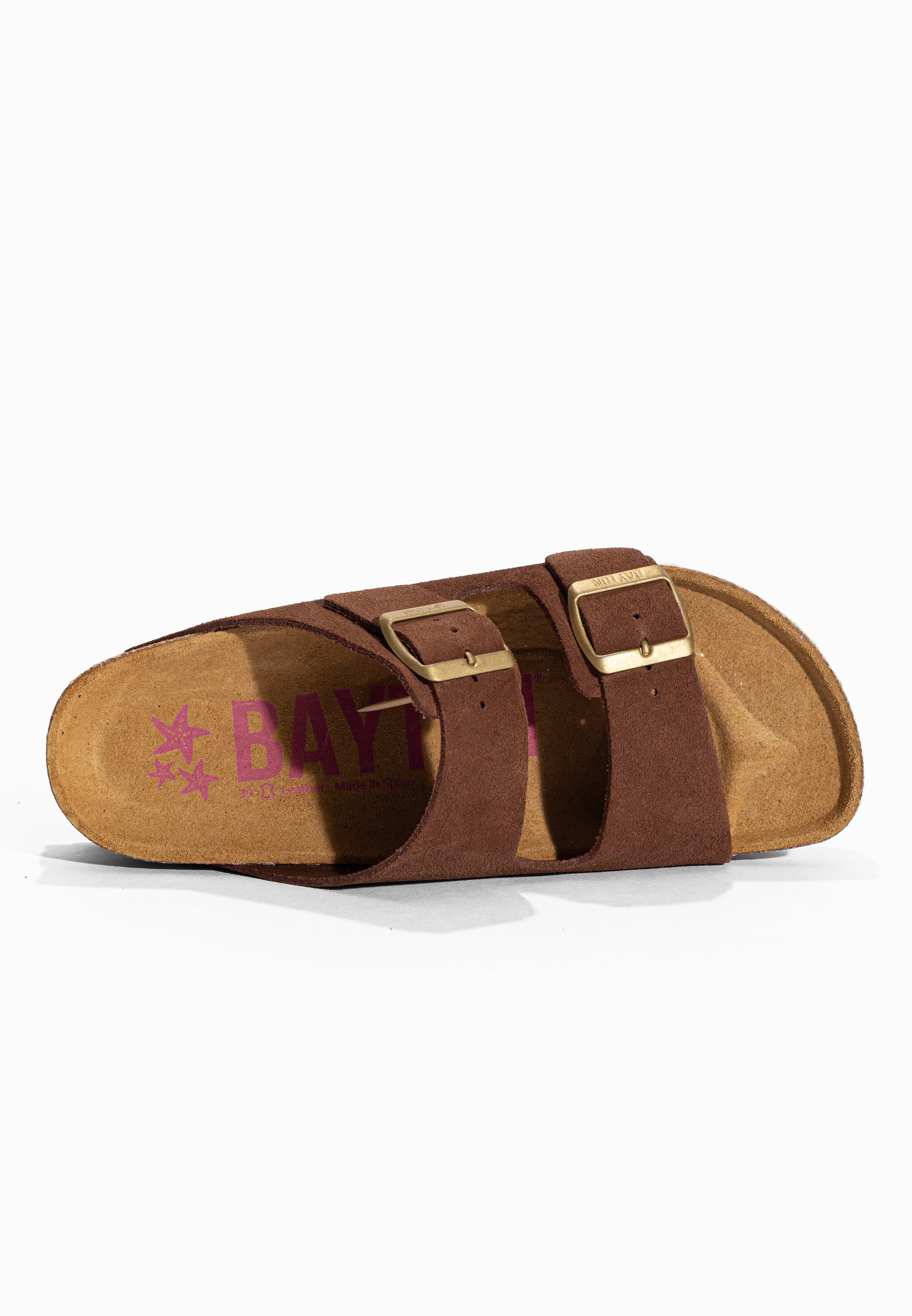 Sandales à Plateforme Alcee Marron en Cuir Suédé Bayton pour Femme