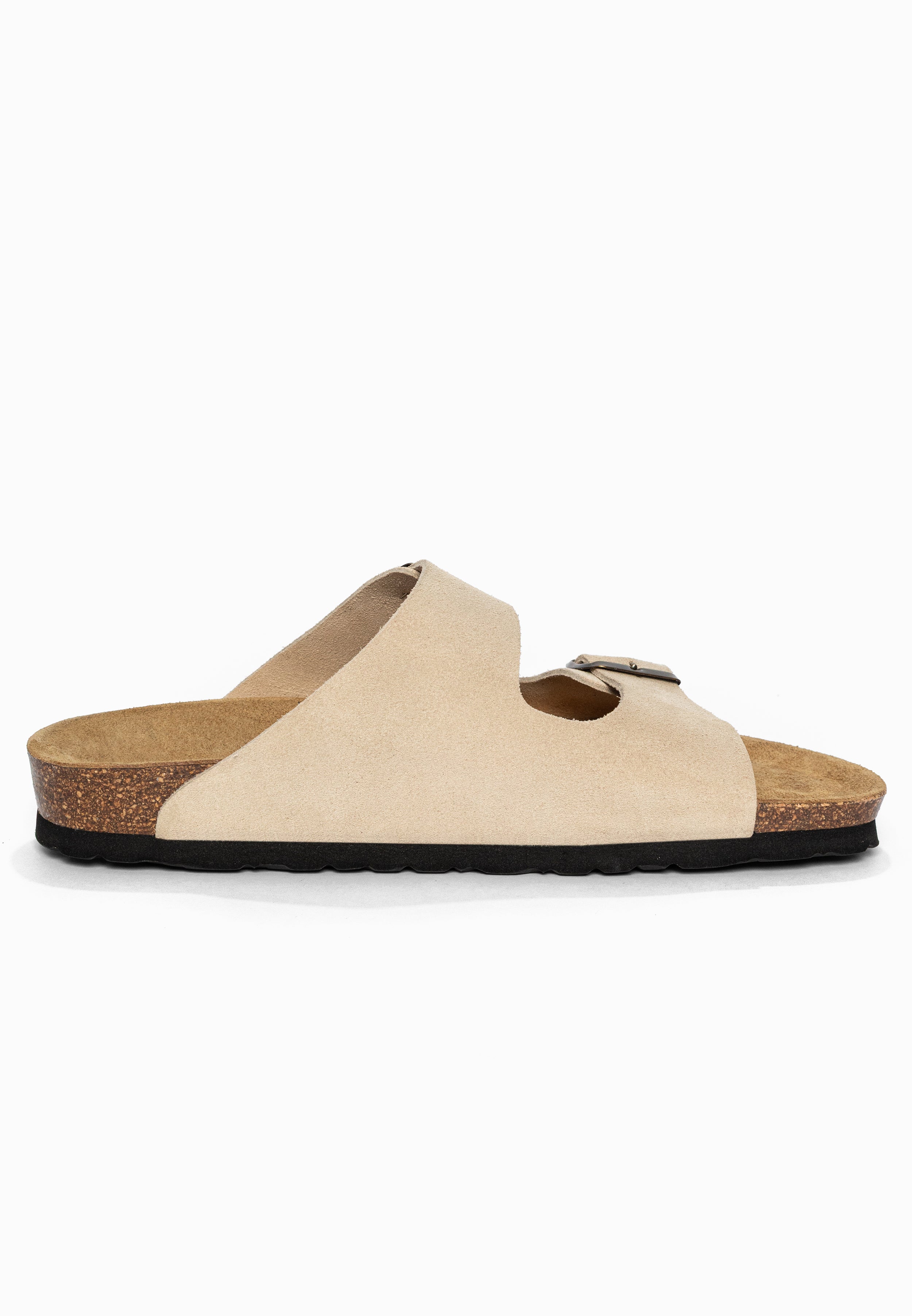Sandales 2 Brides Atlas Beige en Cuir Suédé Bayton pour Homme