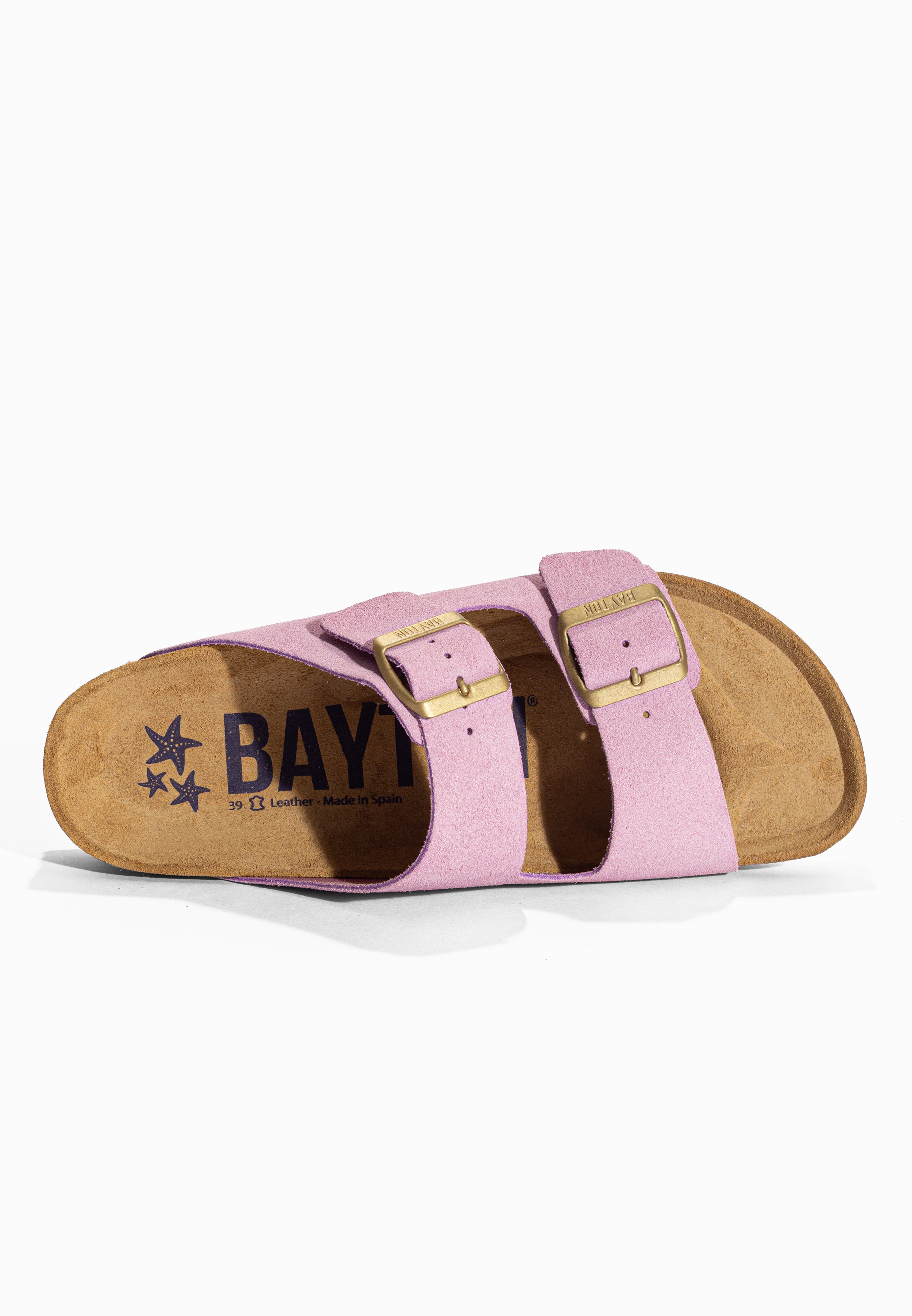 Sandales 2 Brides Benalla Lila en Cuir Suédé Bayton pour Femme