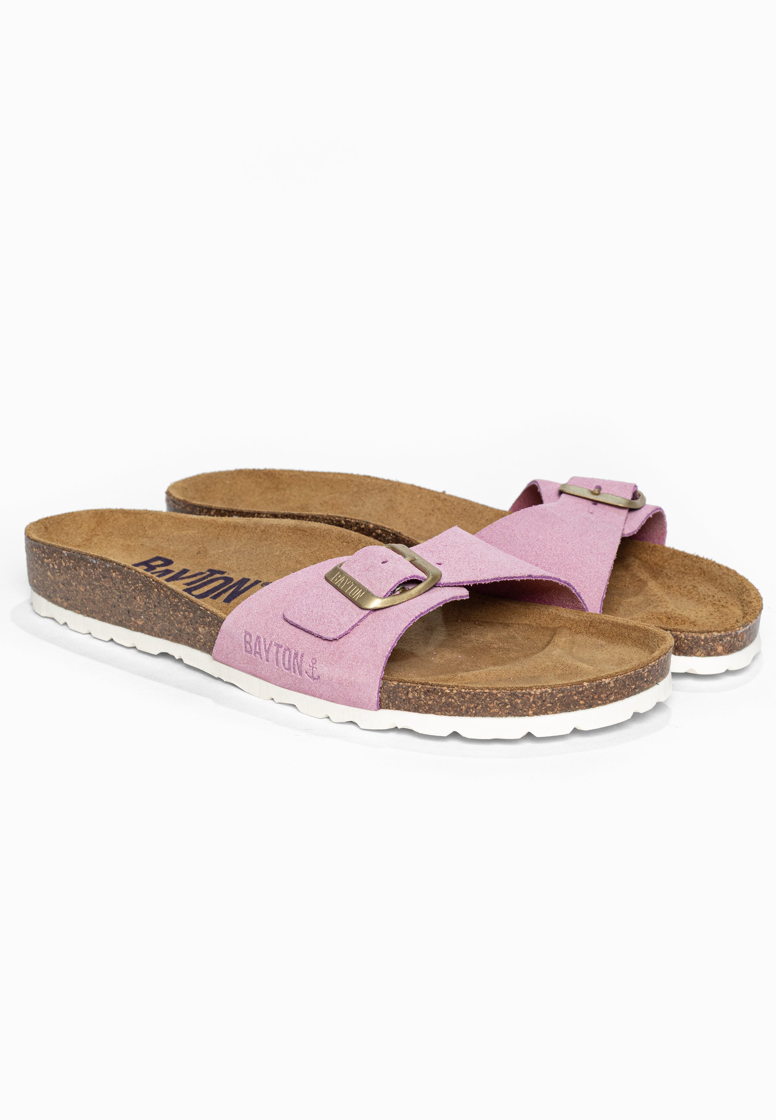 Sandales 1 Bride Zephyr Lila en Cuir Suédé Bayton pour Femme