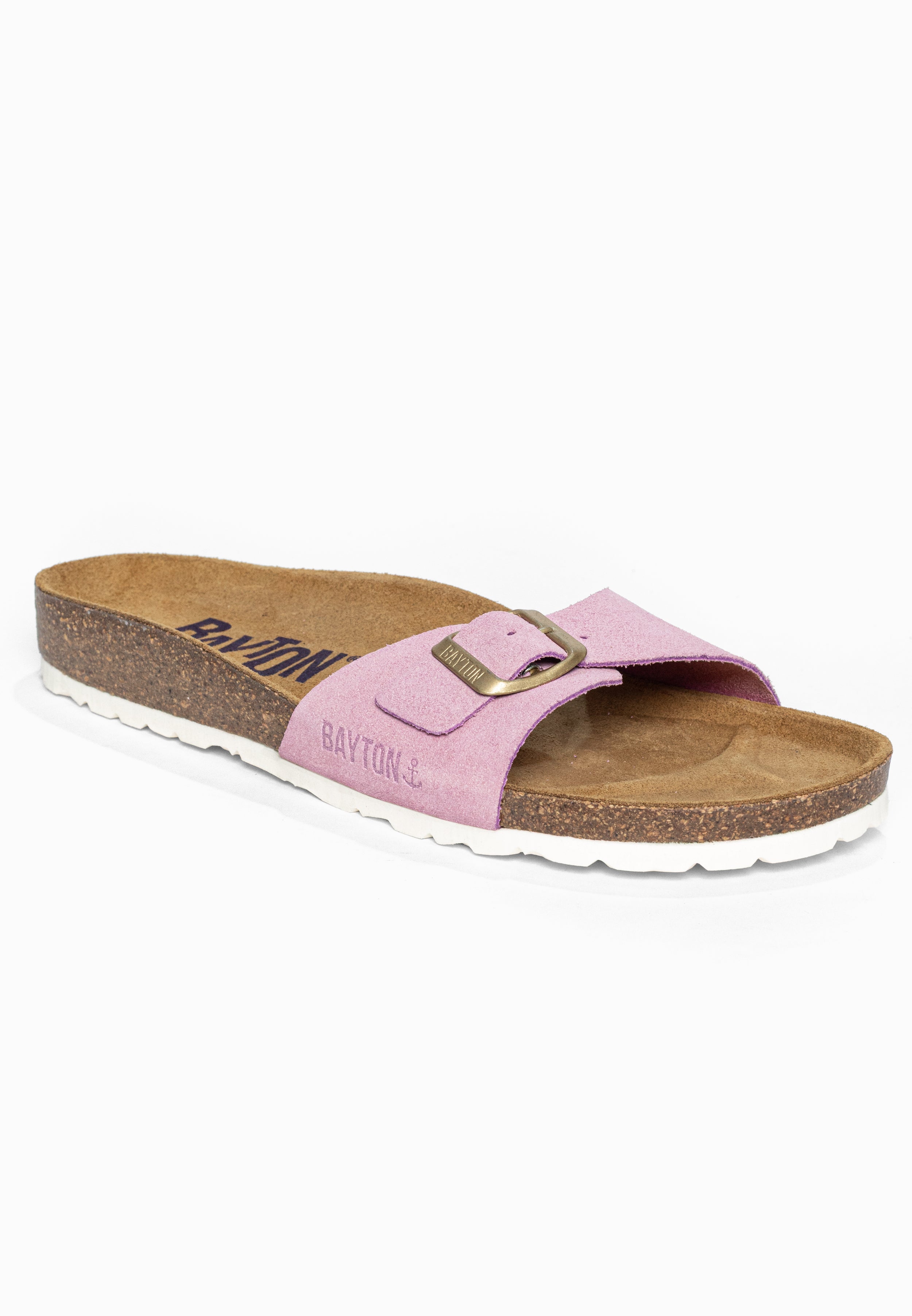 Sandales 1 Bride Zephyr Lila en Cuir Suédé Bayton pour Femme