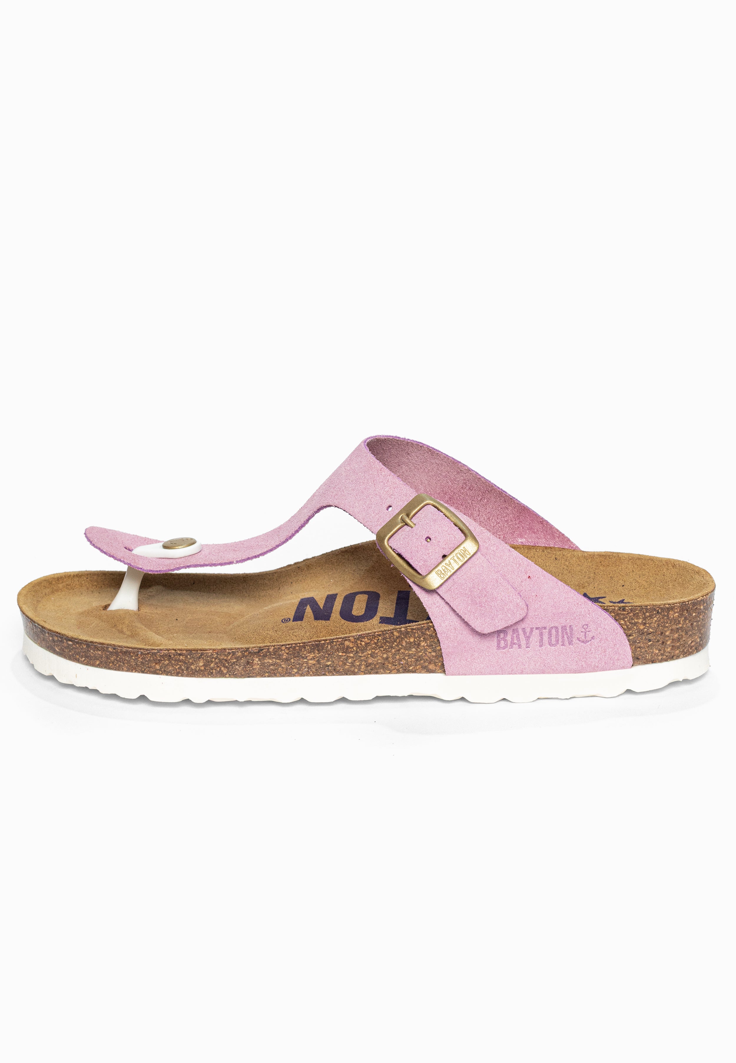 Sandales à Entre-doigts Mercure Lila en Cuir Suédé Bayton pour Femme