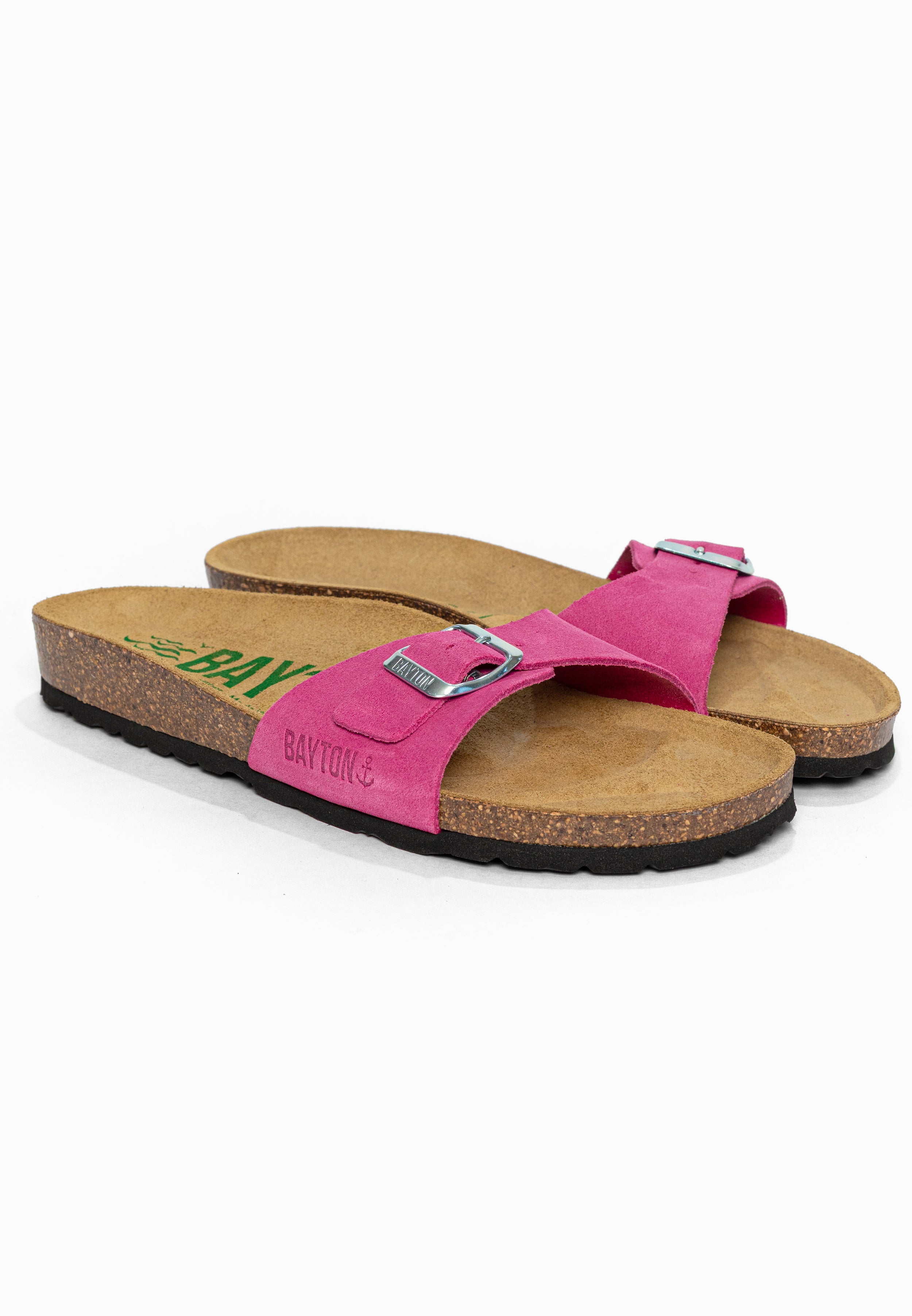 Sandales 1 Bride Zephyr Rose en Cuir Suédé Bayton pour Femme